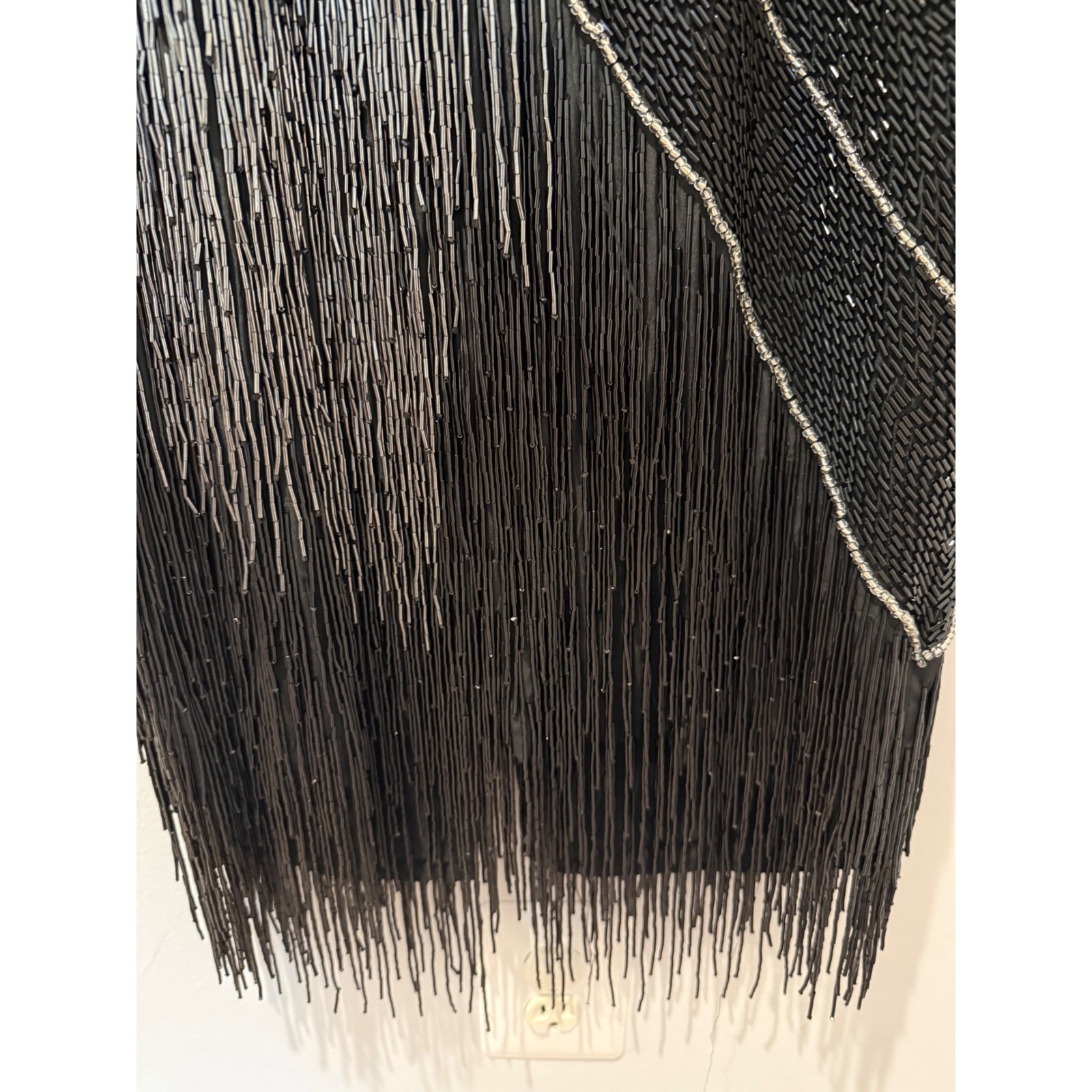 Lillie Rubin Vintage Silk Beaded Fringe Flappern Sunburst Cocktail Dress 6
