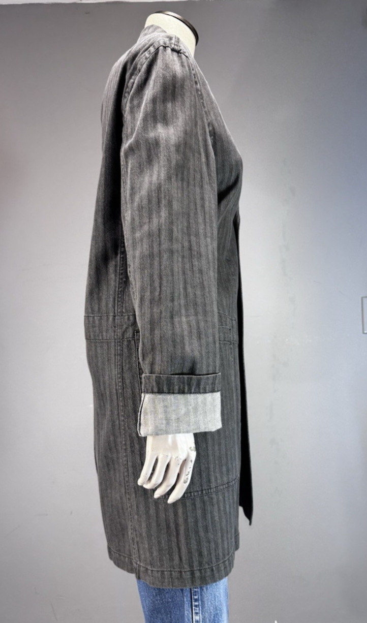 DKNY graphite hbt Denim Chore Jacket Vintage 90s Workwear Cotton Coat NOS NWT