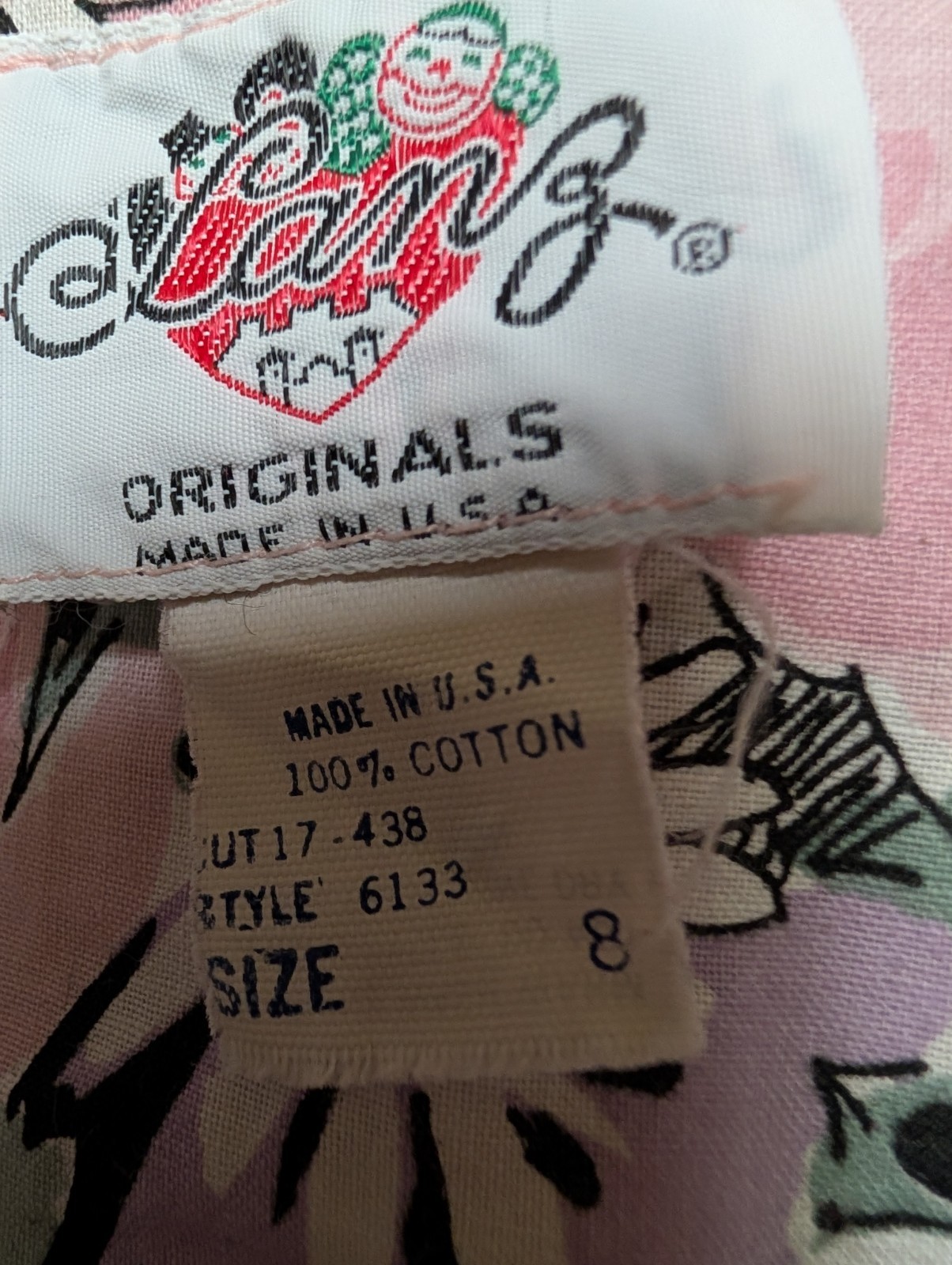 VTG Lang Originals Romantic Floral Sun Dress Jacket Sweat heart Neckline USA