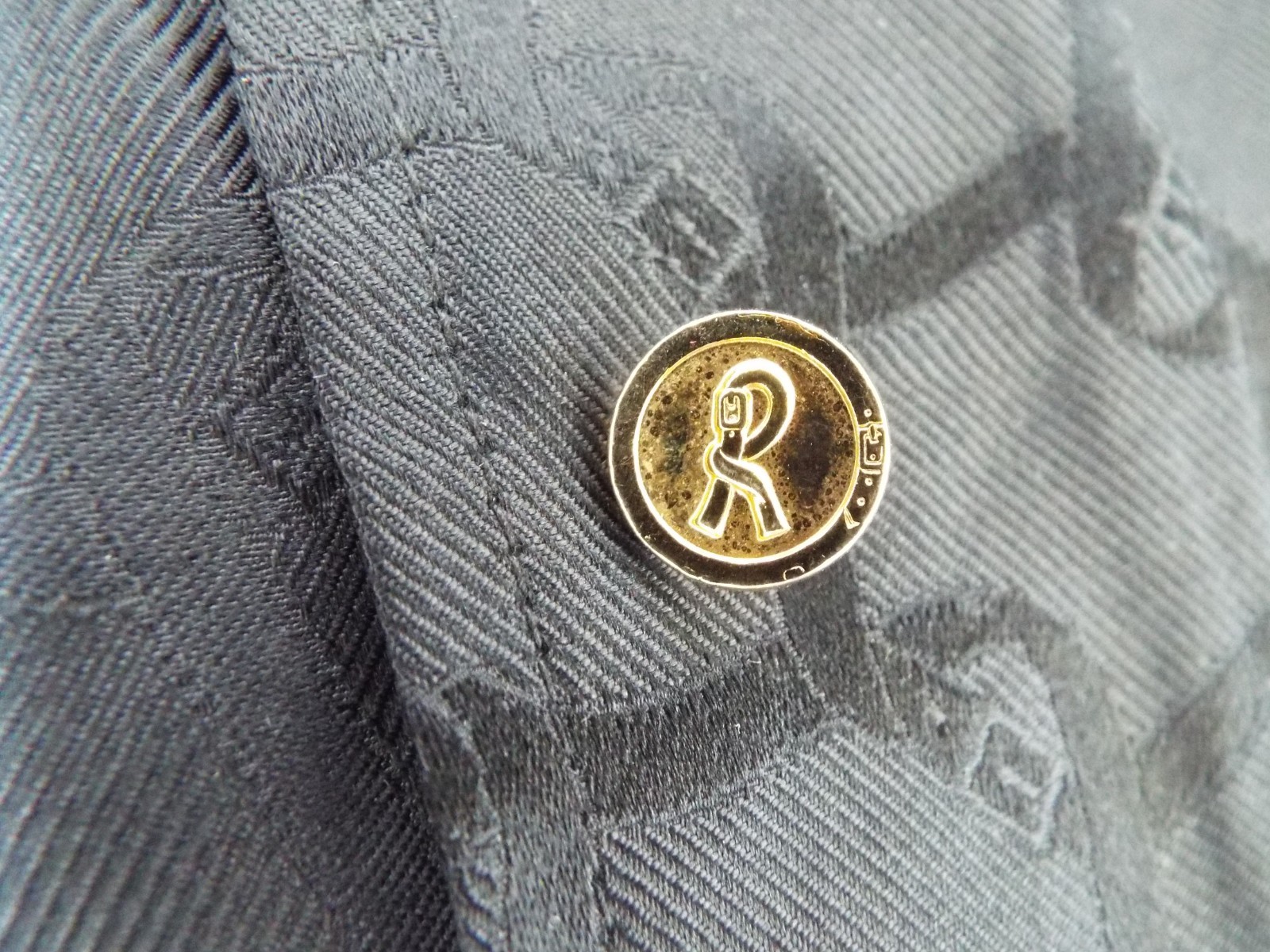 Vintage Roberta di Camerino Black Silk Blouse Shirt XS 6 Belt Logo Gold Buttons