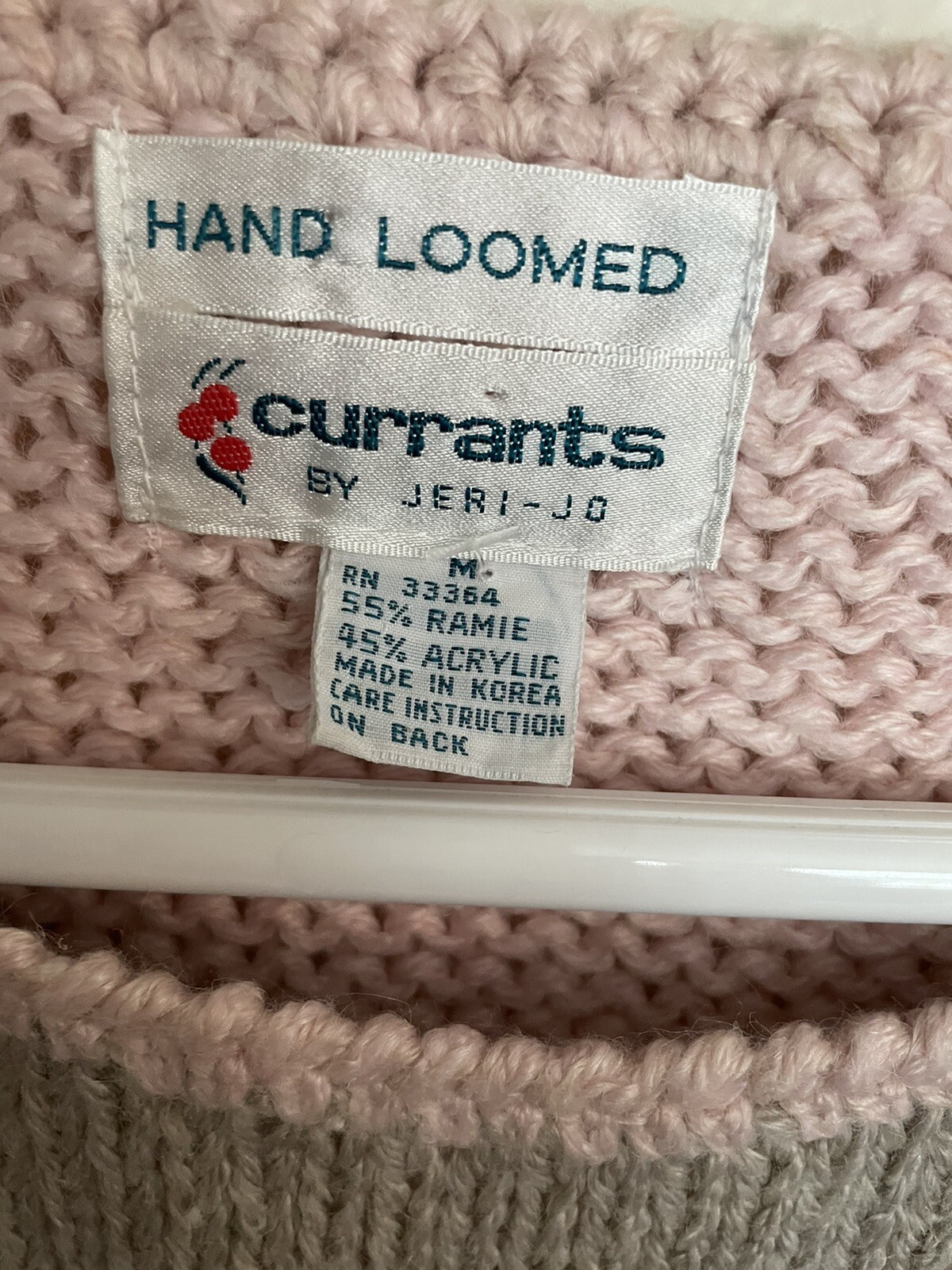 Vintage Currant by Jeri Jo sweater hand loomed size M 1980’s prop
