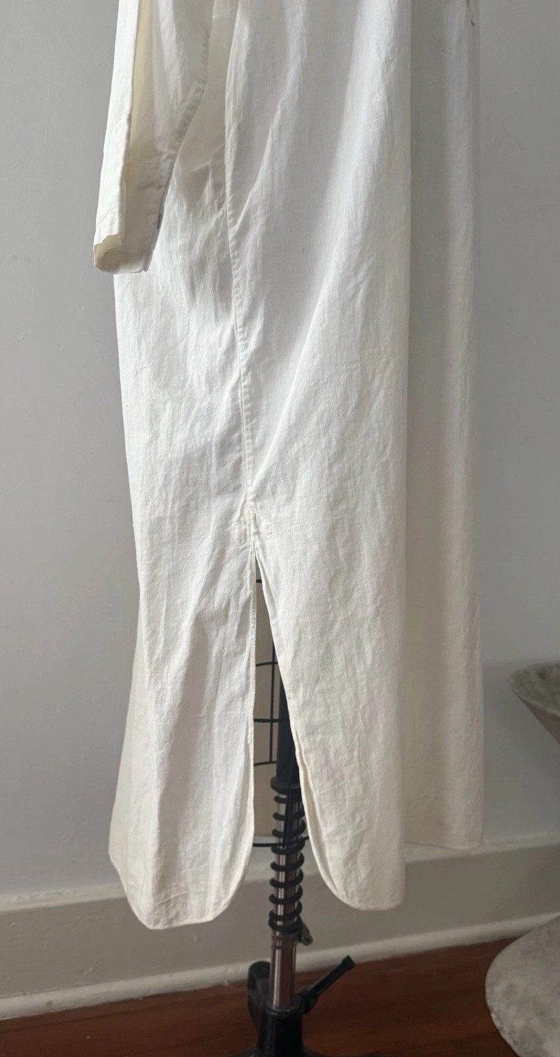 Antique Edwardian 1910s 1920s Cotton Night Shirt Dress Workwear Smock Oversized