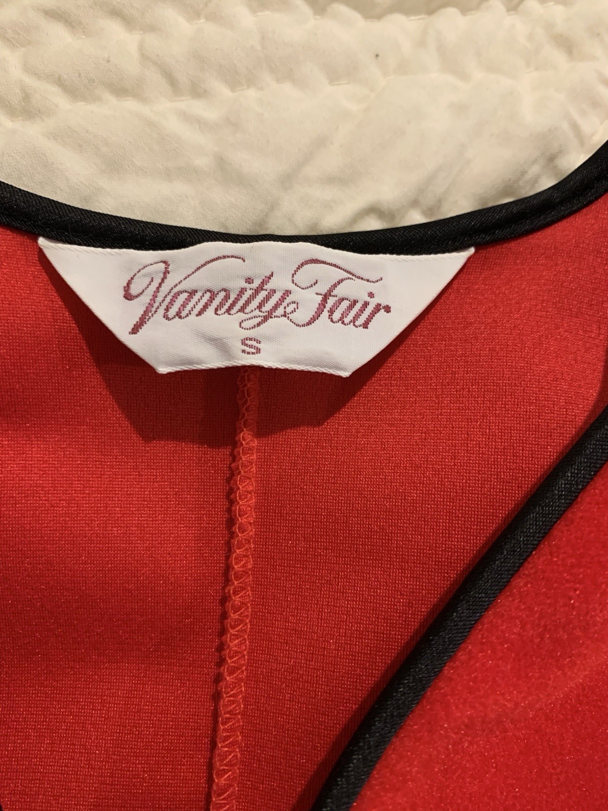 VTG Red Velour Vanity Fair 1/2 Zip Robe House Dress Sz S Flutter Cape Sleeve 70s