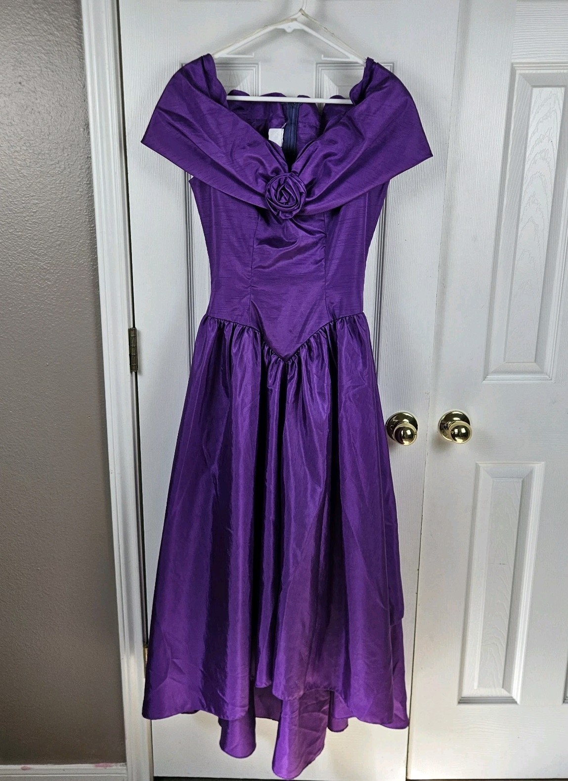 Womens Vtg 80s Purple Party Dress Sz 10 Rockabilly Pinup Fairycore Glam Costume