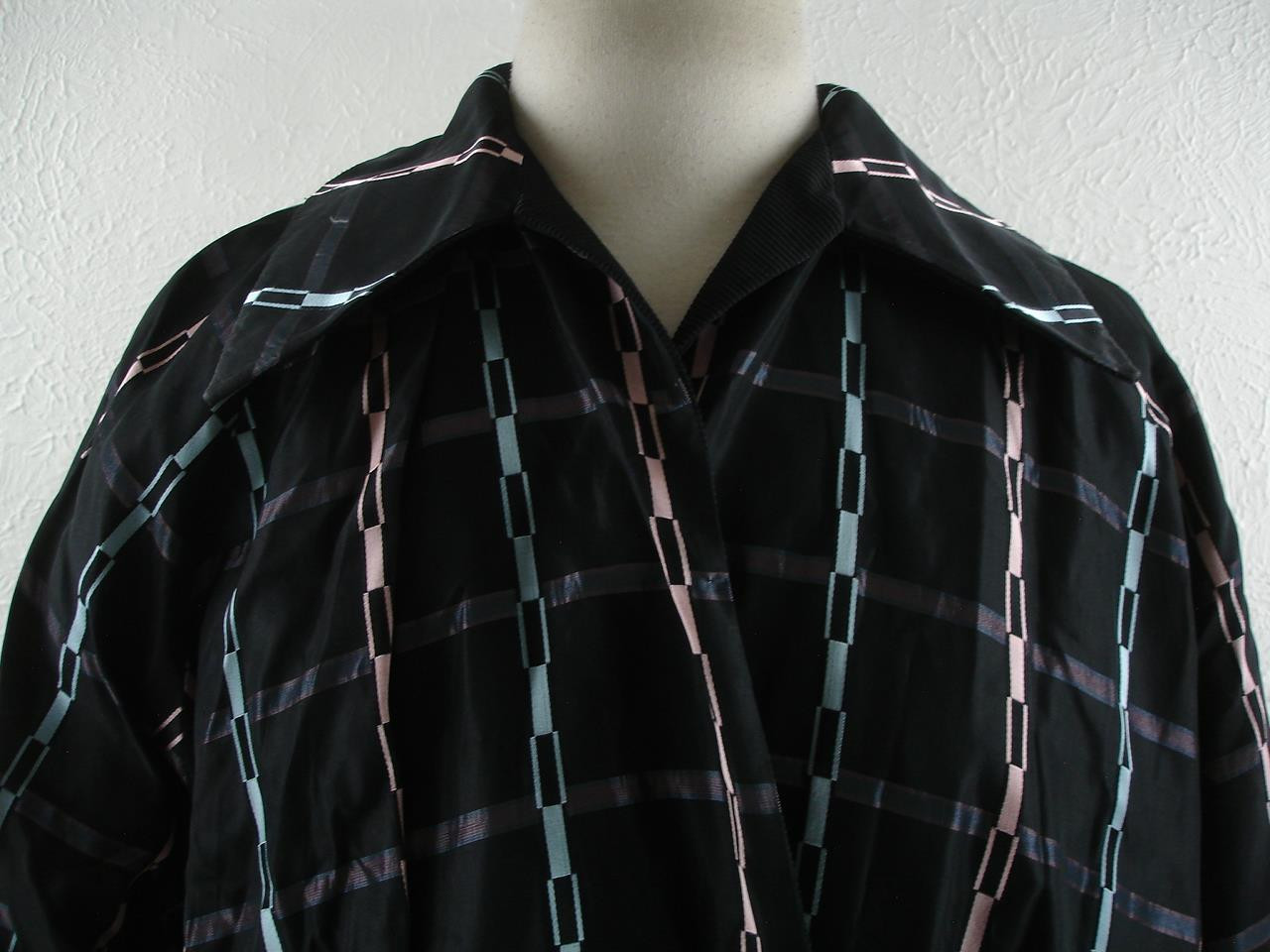 Women’s XL 1X 2X Vtg 1940’s Black Reversible Opera Cape Jacket Coat Silk Taffeta