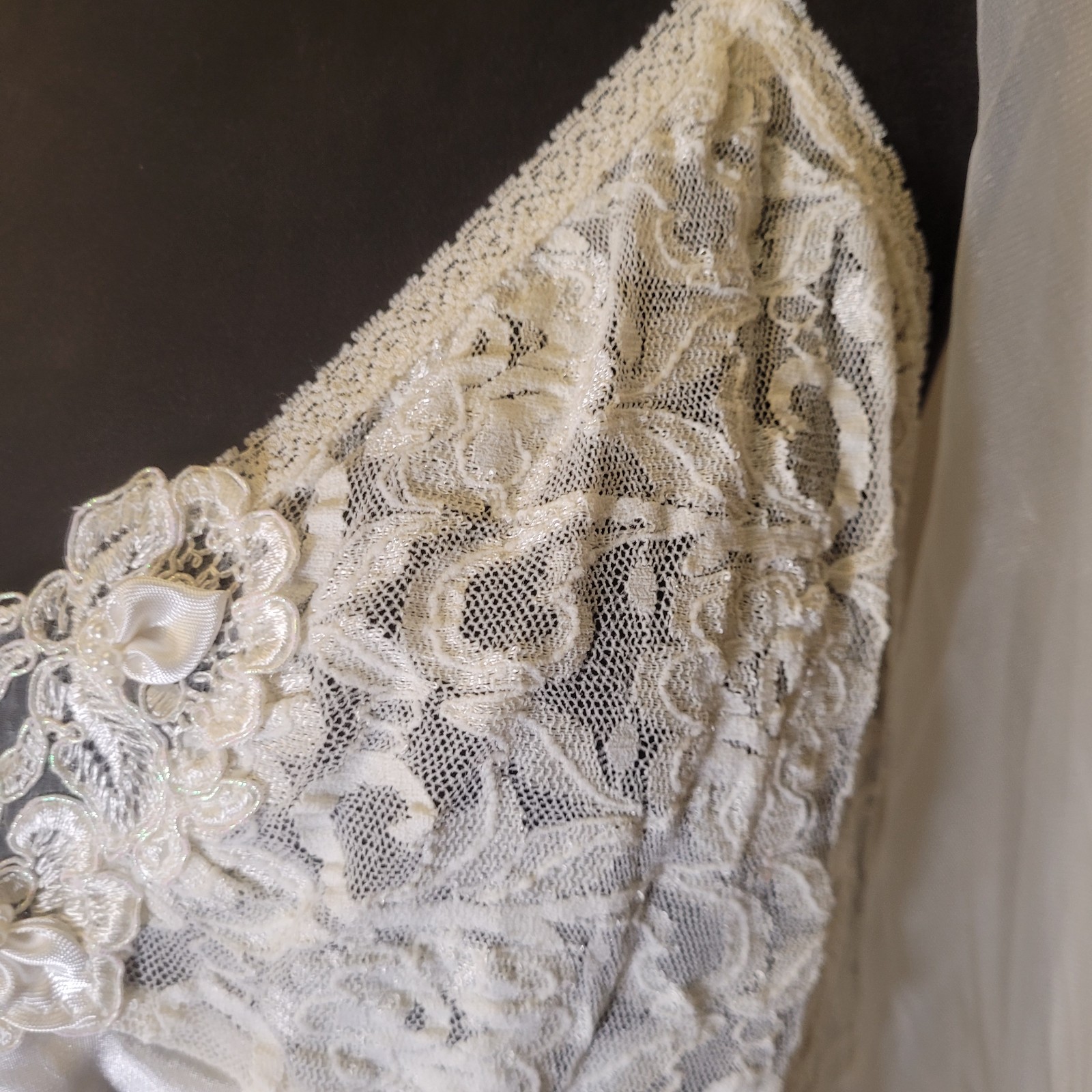 Vtg 3pc Intimo Amore Lingerie Sears Large Off White Wmns/t319