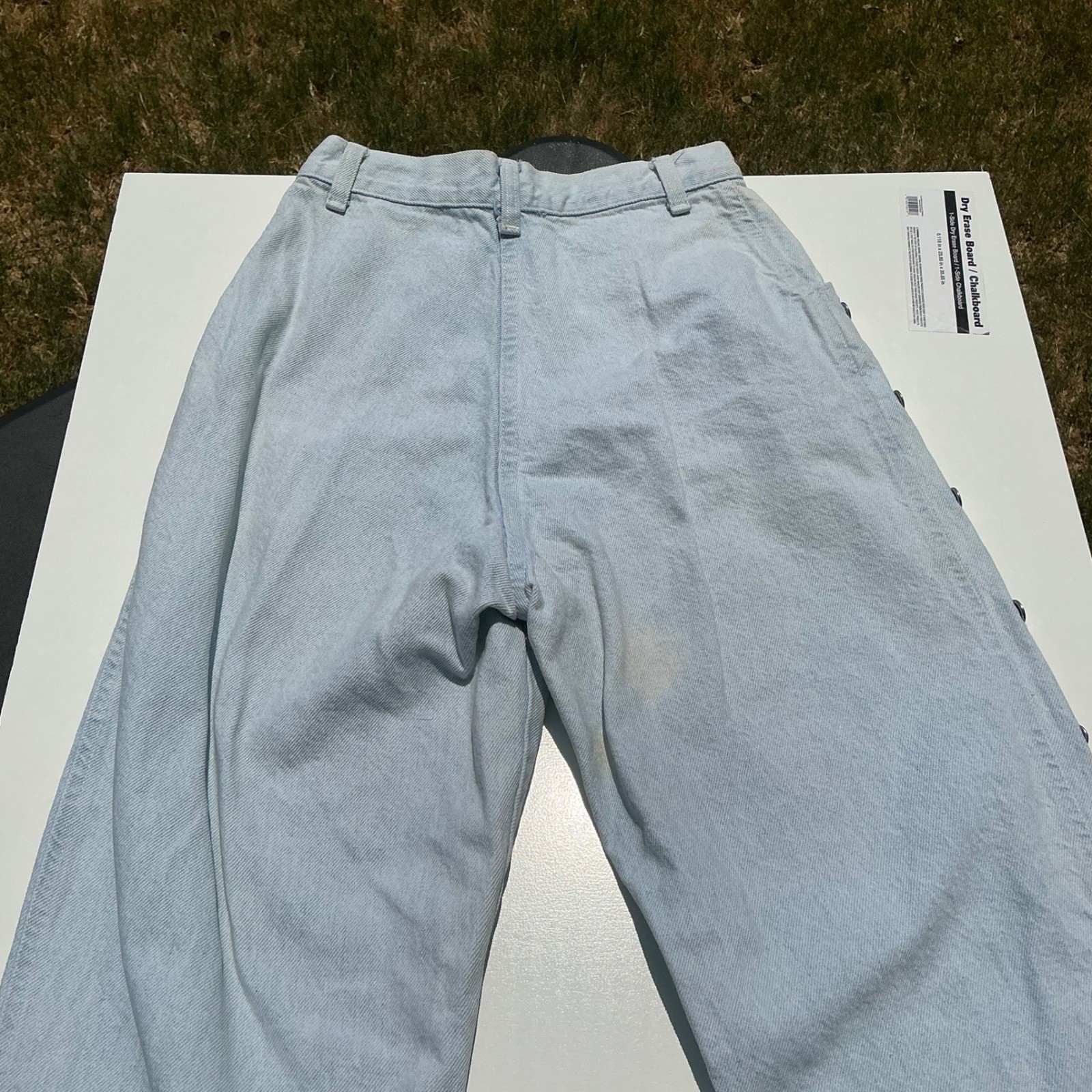 Vintage Western High Waist Snap Button Side Light Wash Denim Jeans Made in USA 9