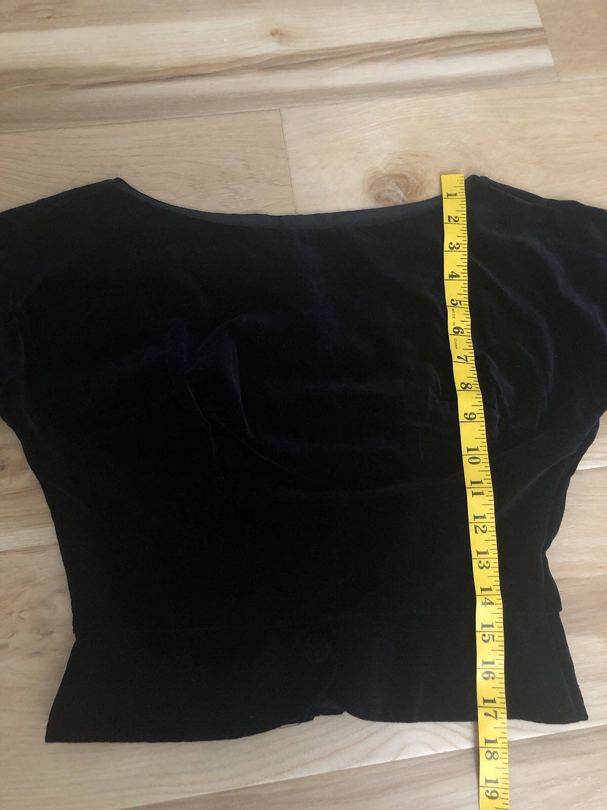 Vintage 1950s 60s Blouse Top XS S M Black Velvet Off Shoulder Gothic Union Label