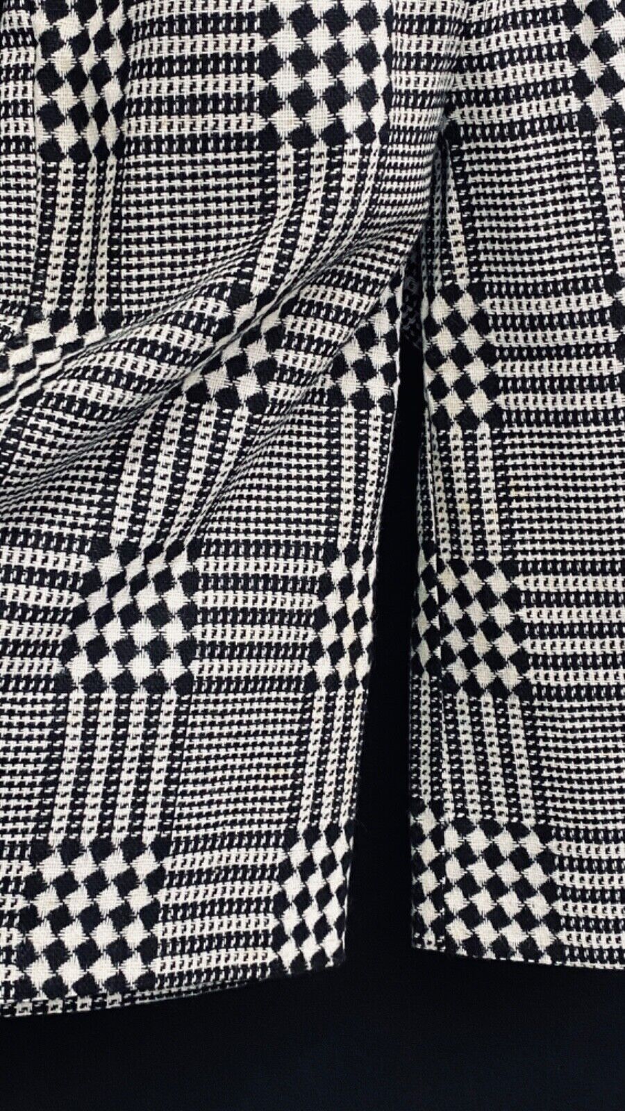 Vintage 1970s black white plaid gaucho pants, wide leg palazzo capri corset tie