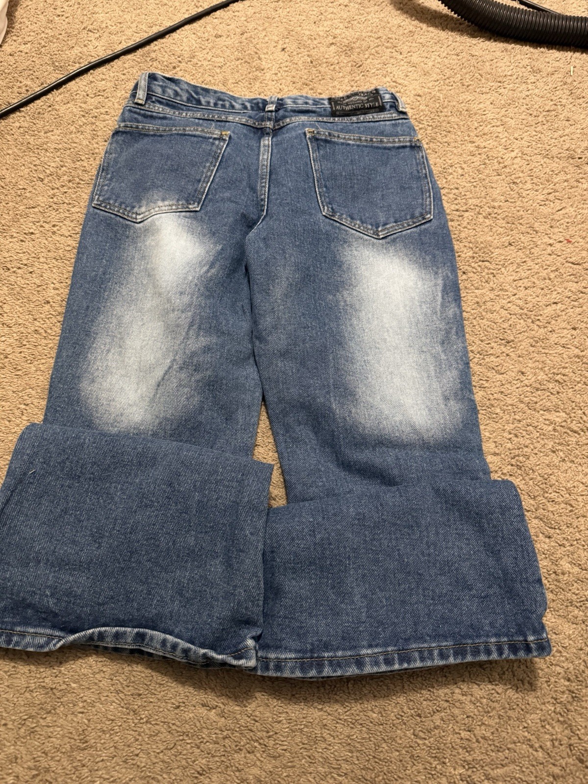 Vintage Y2K American Flag No Excuses Blue Jeans In Size 5/6 Made In USA