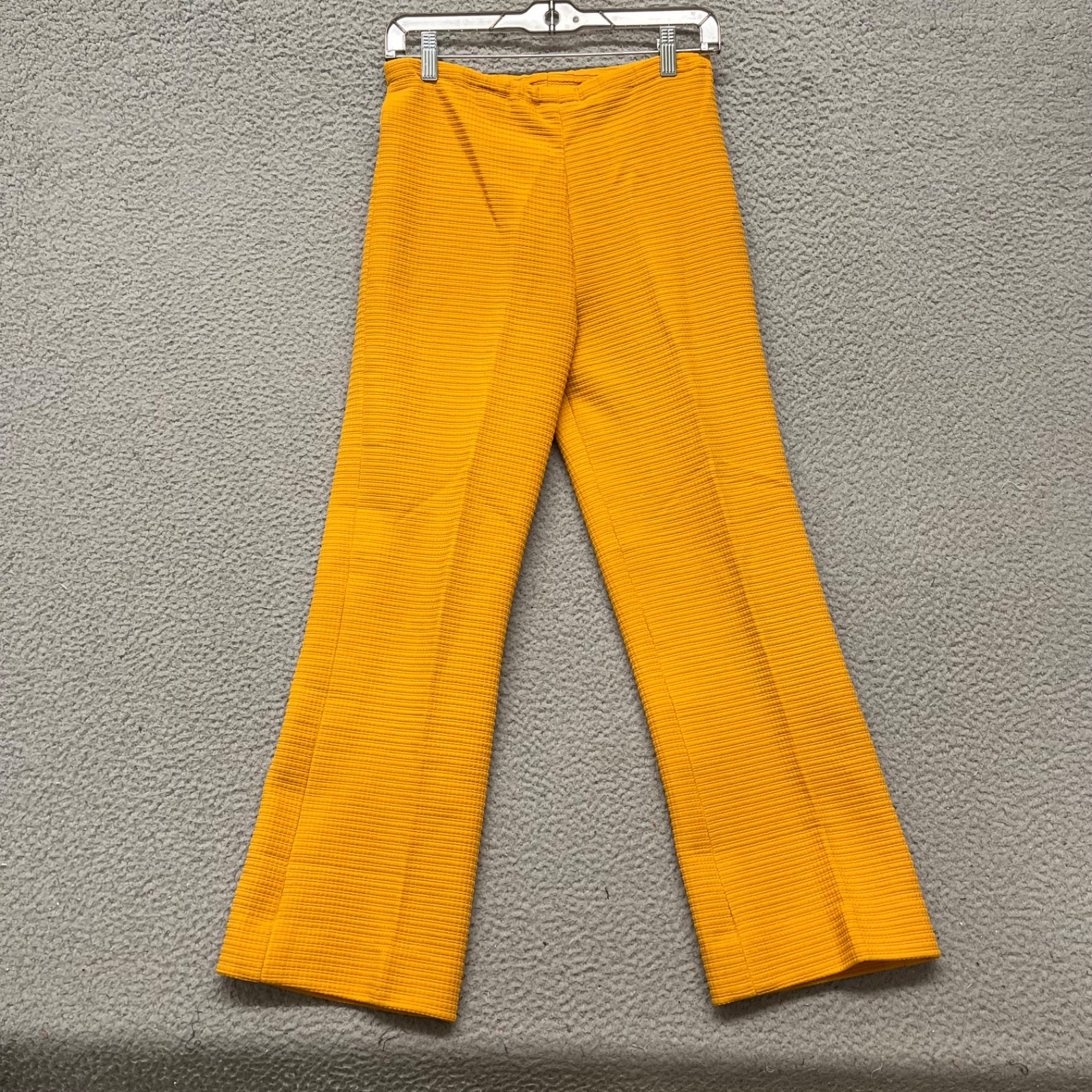 60’s Leisure Pant Set Womens S Marigold Yellow Textured Dacron Polyester 70’s