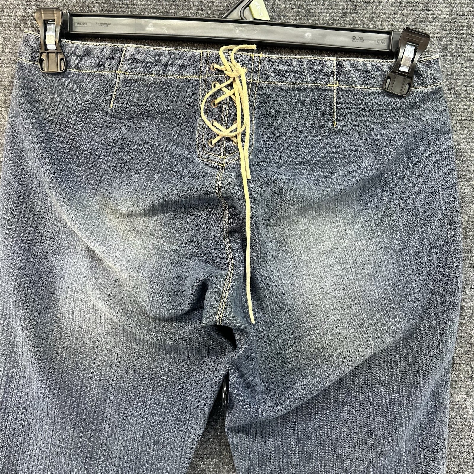 Vtg UnionBay Jeans Juniors 29×30 Low Rise Bootcut Flare Bareback Lace Up Y2K 00s