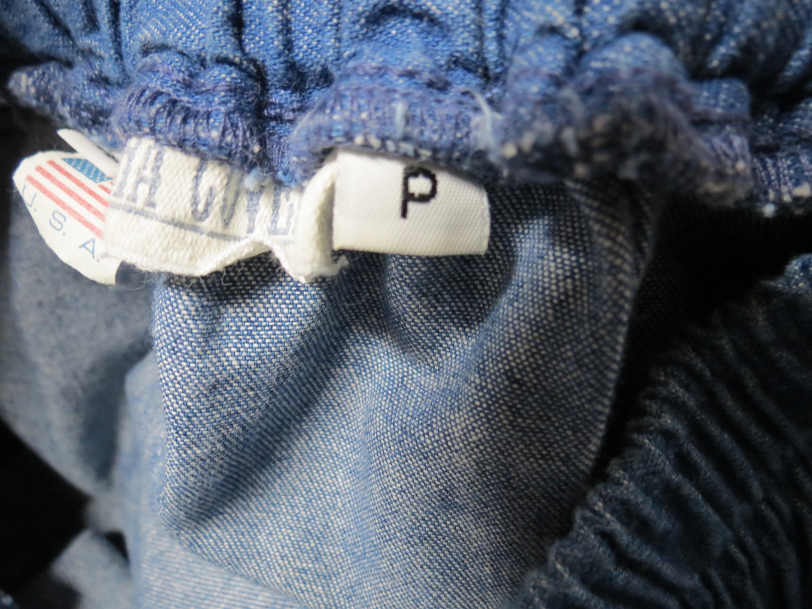 Vintage Gotcha Covered Size 12 Petite Pull On Denim Jean Skirt Elastic Waist