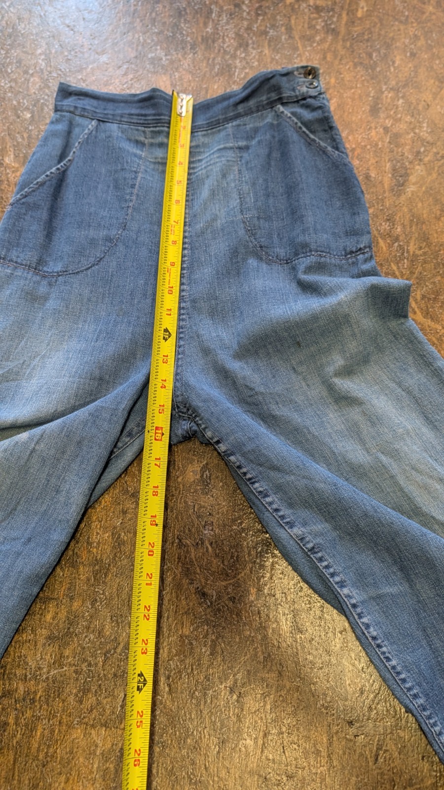 Vintage 40s 50s Western Side Zip Denim Jeans Work Wear Ranch Women’s Pants S