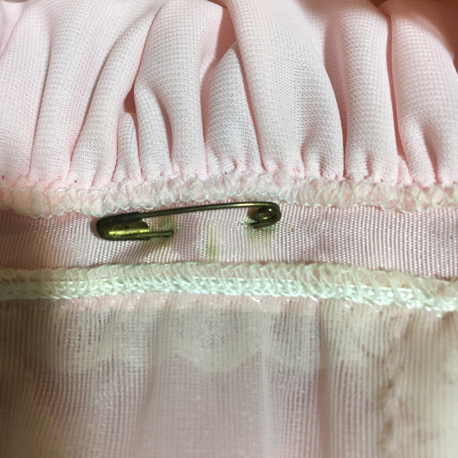 Vintage Gilead Ankle Length Nightie Pink With Cream Lace Trim Made in USA Medium