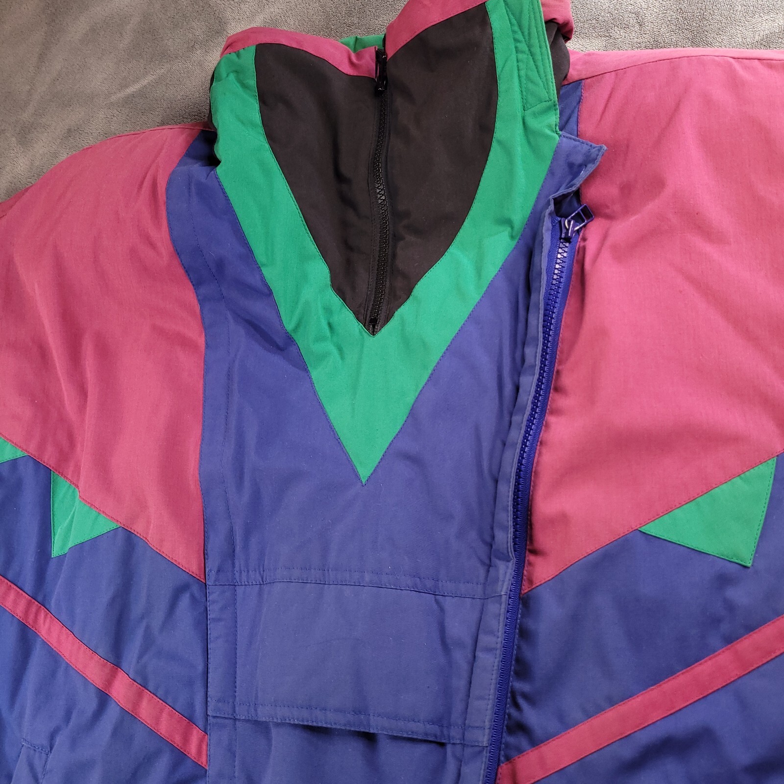 Vtg 90s Womens Kaotic by Andy Johns Large Wind Breaker Ski Puffer Jacket Coat