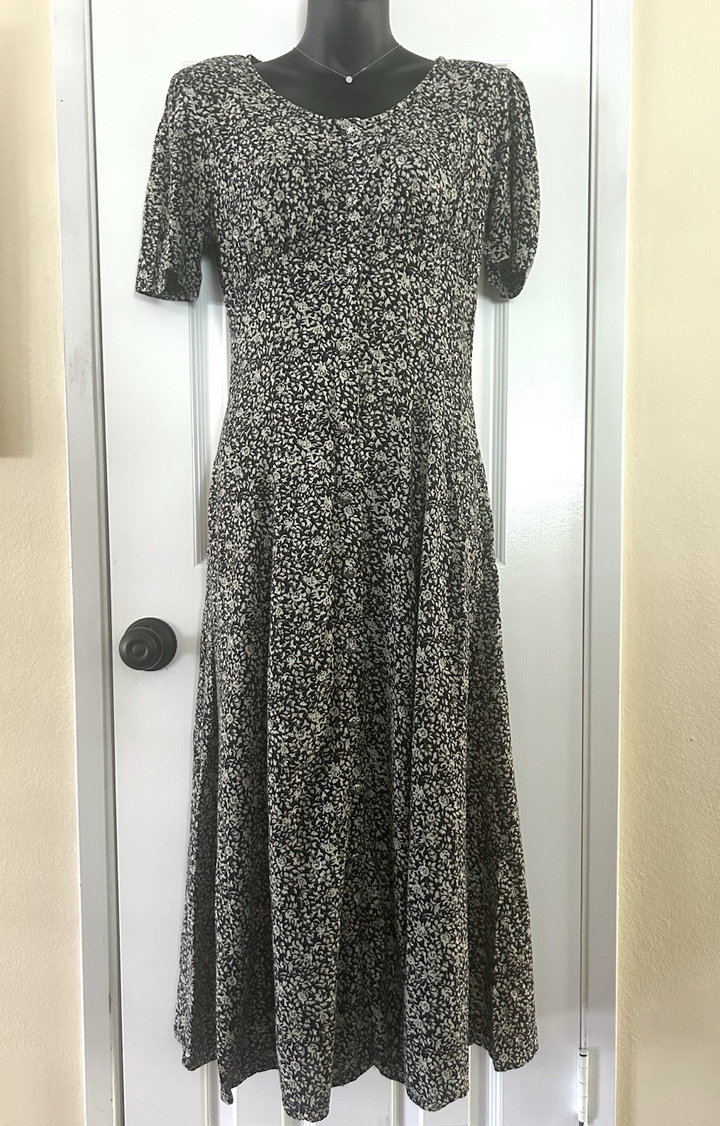 Vintage CONTEMPO CASUALS Size 4 XS Floral Maxi Dress Cottagecore Romantic Boho