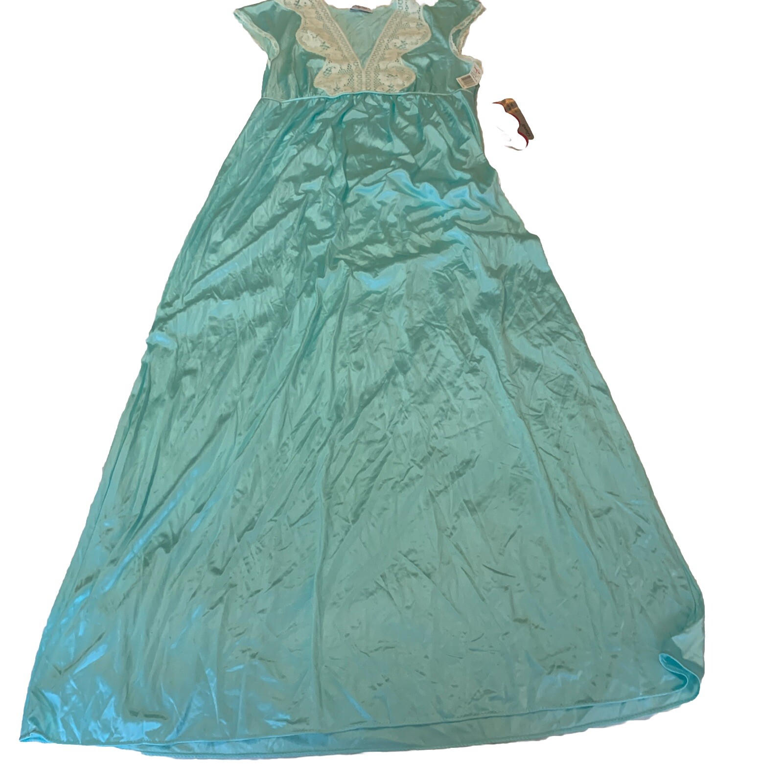 Vintage Vanity Fair Ladies Gown Aqua NWT NOS Size Small Tricot Please Read