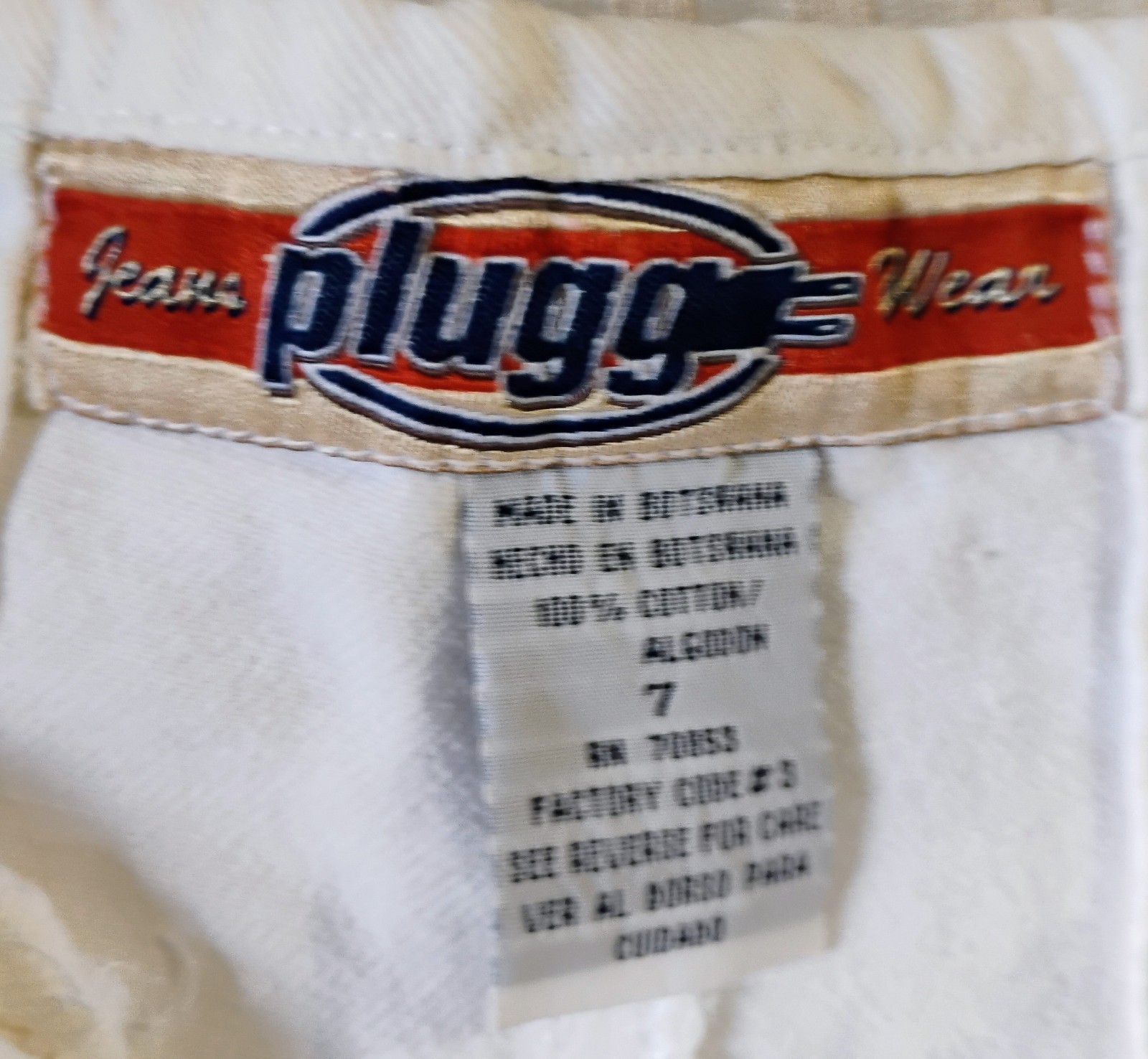 VTG 90’s „plugg Jean Wear” White Denim Button Fly Short Shorts 7
