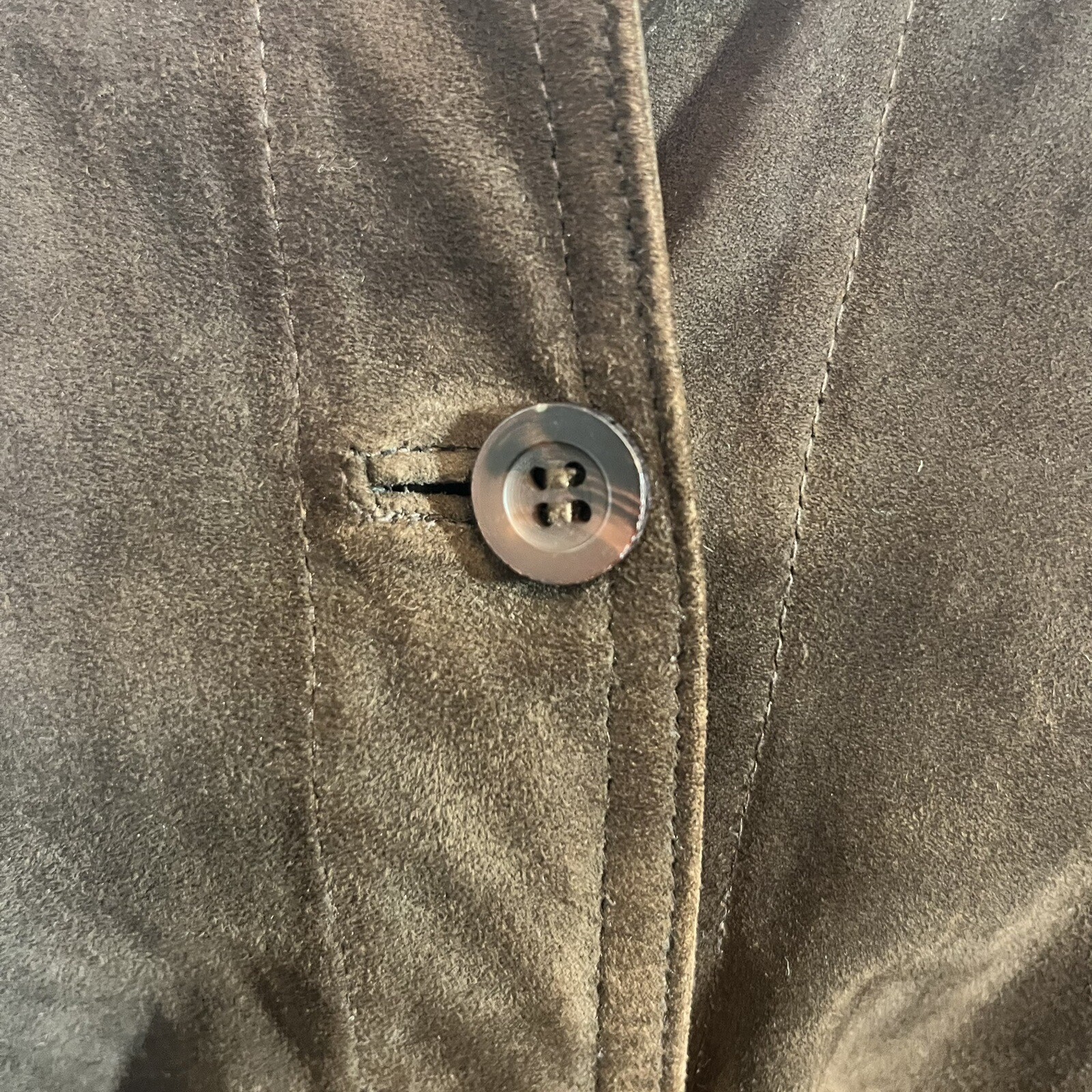 Vintage 70s Rizal Dark Chocolate Brown Suede Coat Jacket Leather Size XL