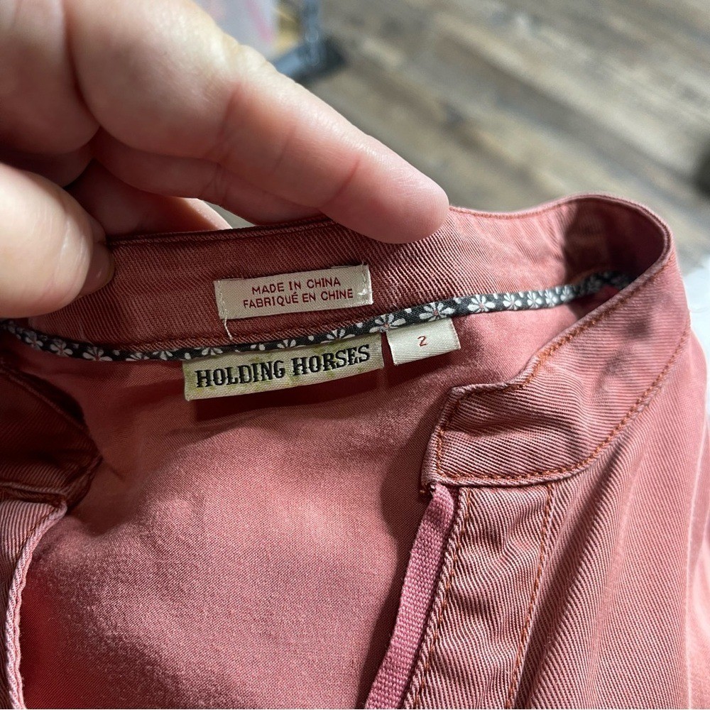 Anthropologie Holding Horses Mauve Button Down Dress (oversized) Women’s Size 2