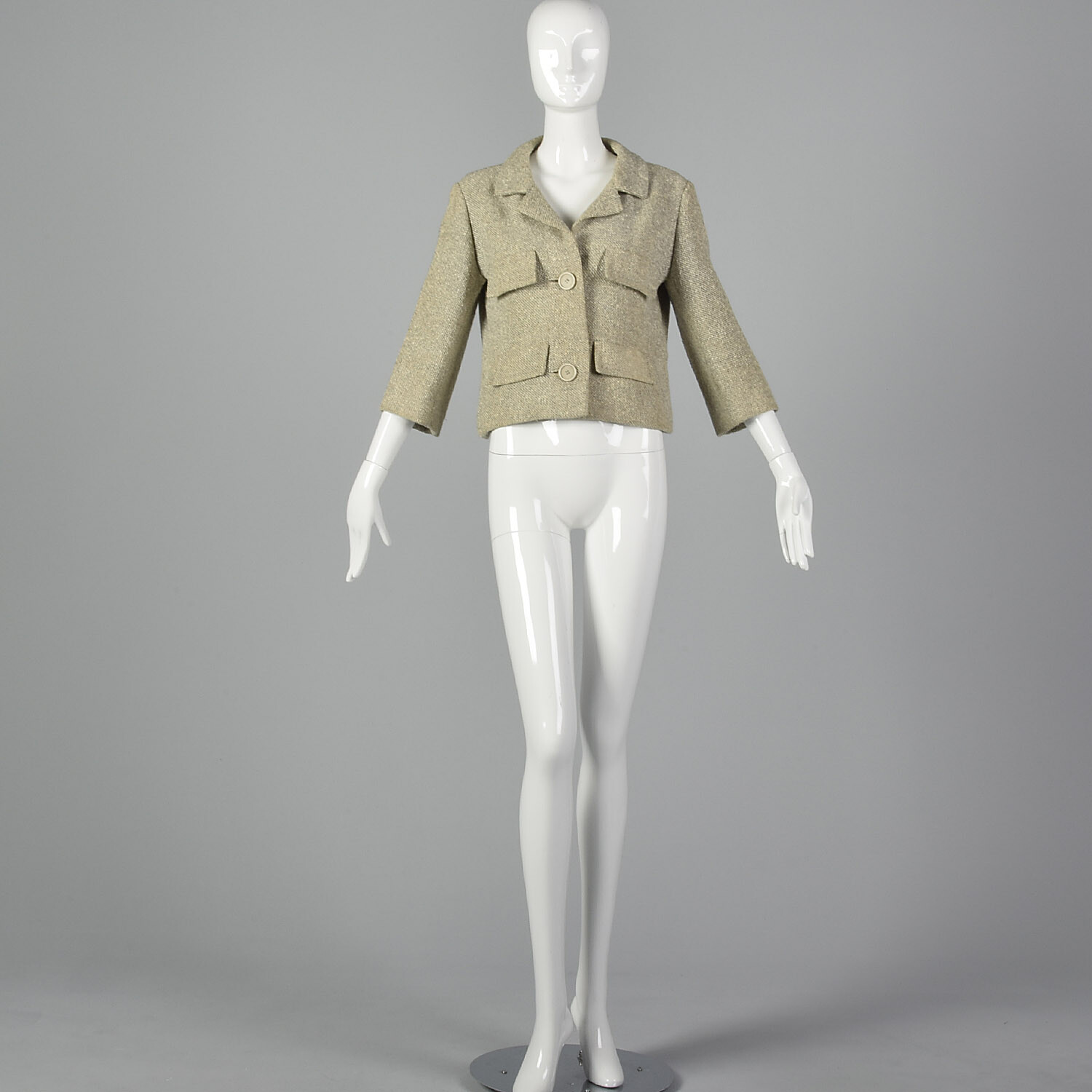 L1960s Balenciaga Haute Couture Numbered Tweed Jacket Classic Designer Timeless