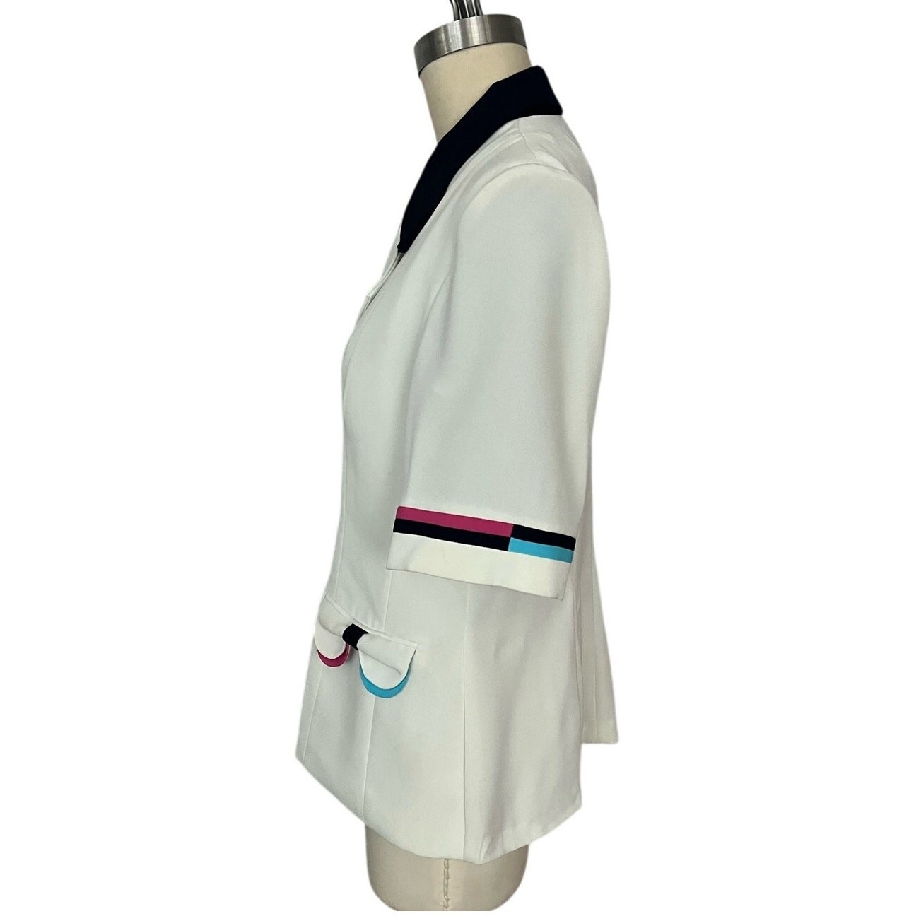 Vintage 80s Blazer colorful trim buttons Hana Class Made in Egypt 42 EU 6 US