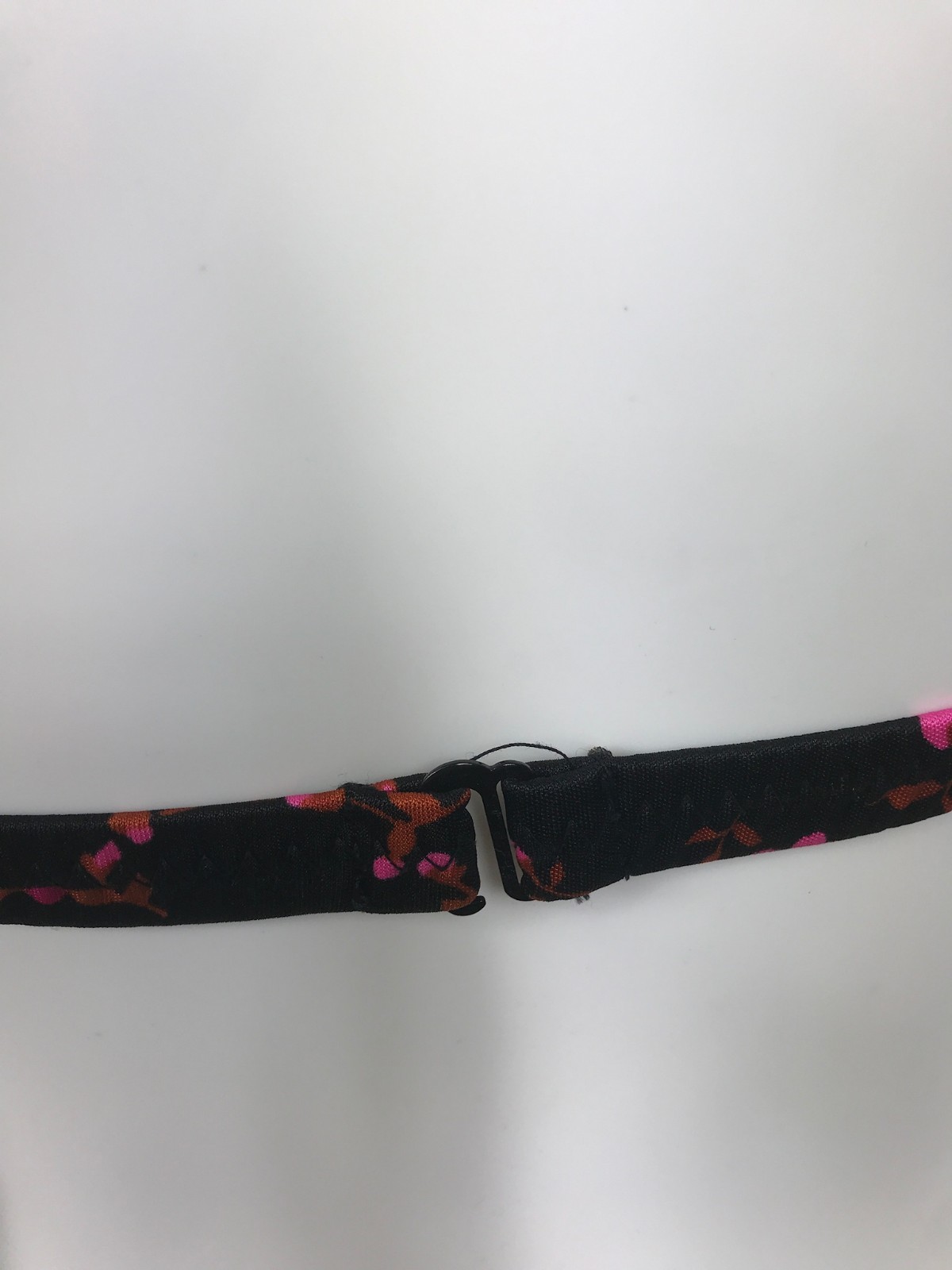 Vintage 1970s Pinup Bikini Top by High Tide size 11/12 Black Pink Floral Print