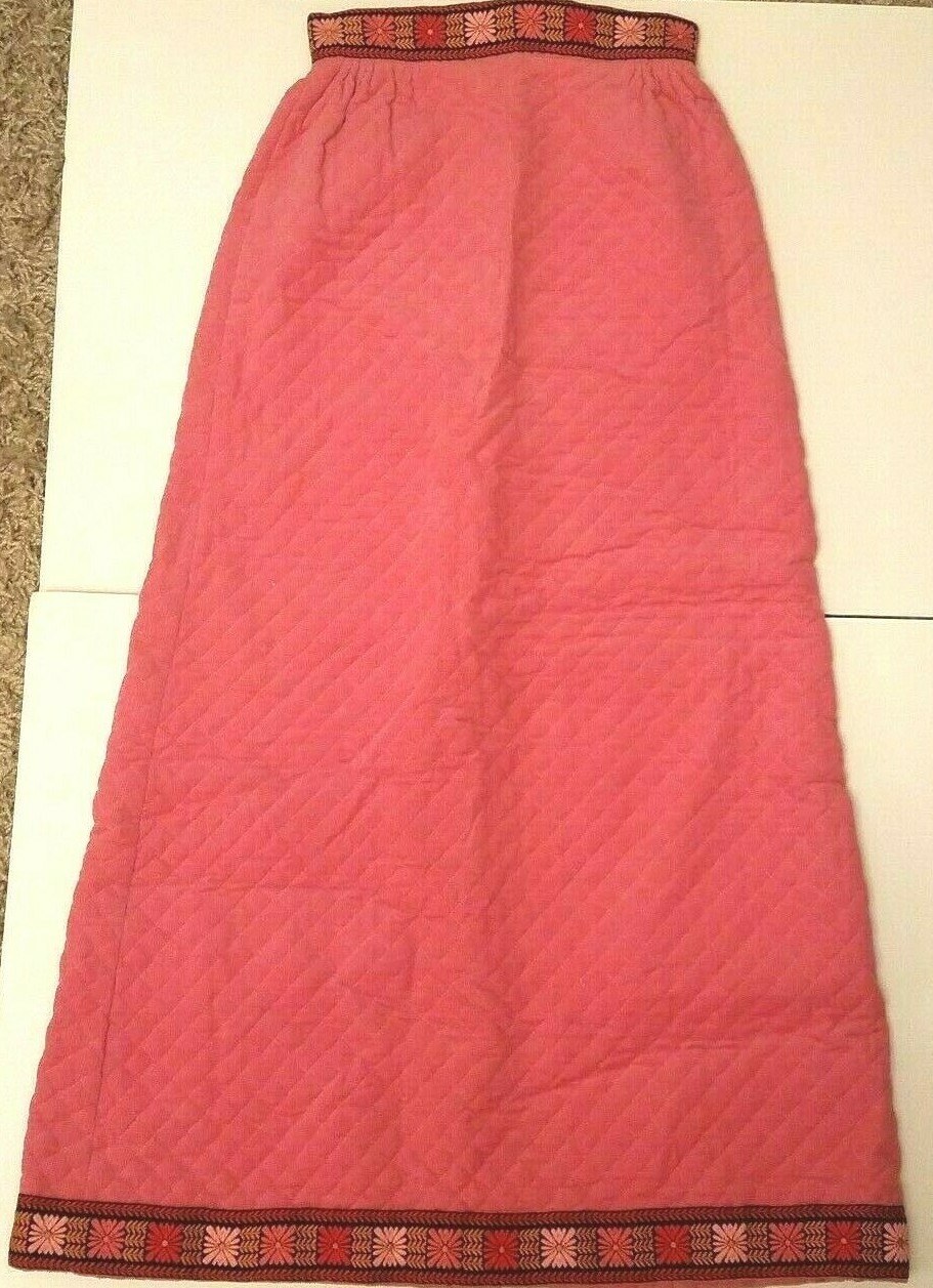 Vintage 1960s 1970s Pink Corduroy Boho Hippy Skirt 25″ Waist 40″ L 38″ Hip VG+