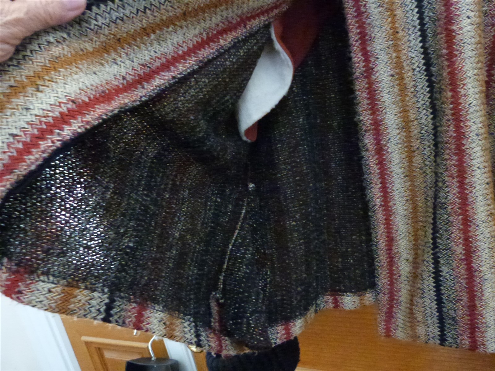 VTG 1980s 1 button Jacket cardigan sweater multicolor band collar Phyllis Sues M