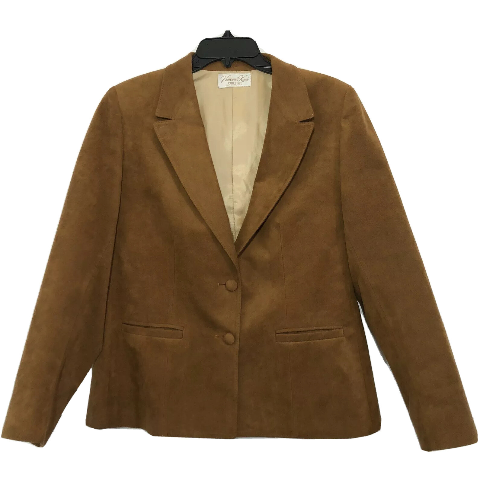 VTG Vincent-Kari For Her USA Made Ultra Suede Blazer Jacket sz M Work Formal EUC