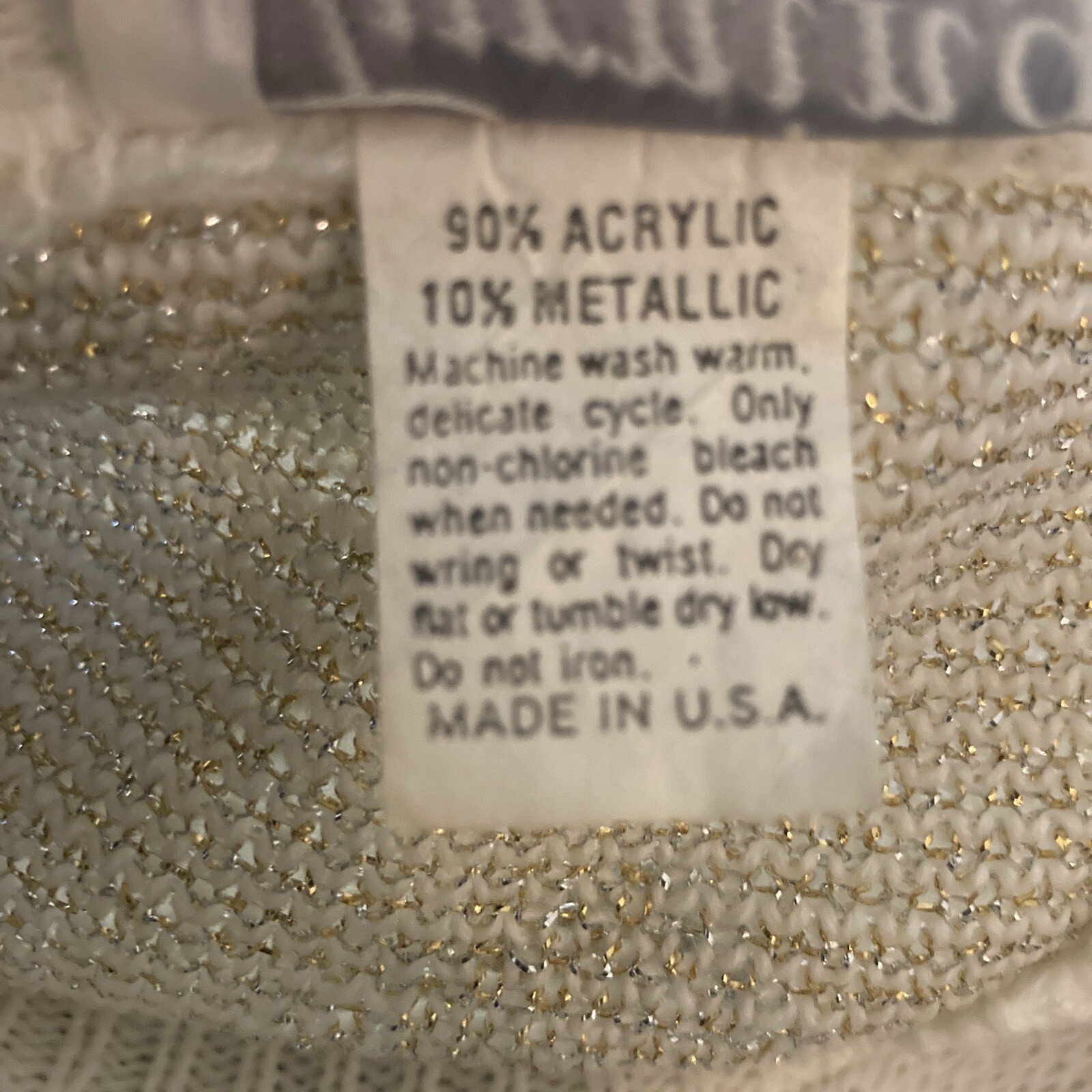 Vintage Sweater Turning Point Made in USA Women XL Gold Now Shimmer