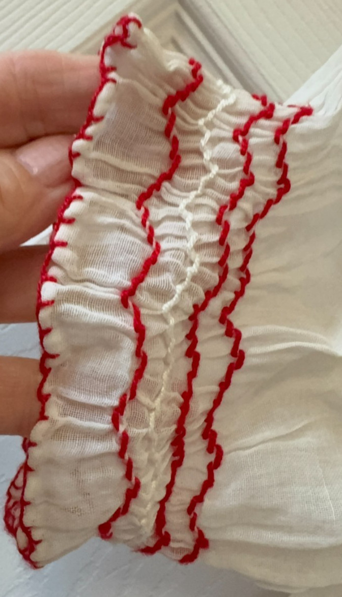 Authentic Antique 1930s 40s Yugoslavian Hand Embroidered Hand Smocked Blouse S-M