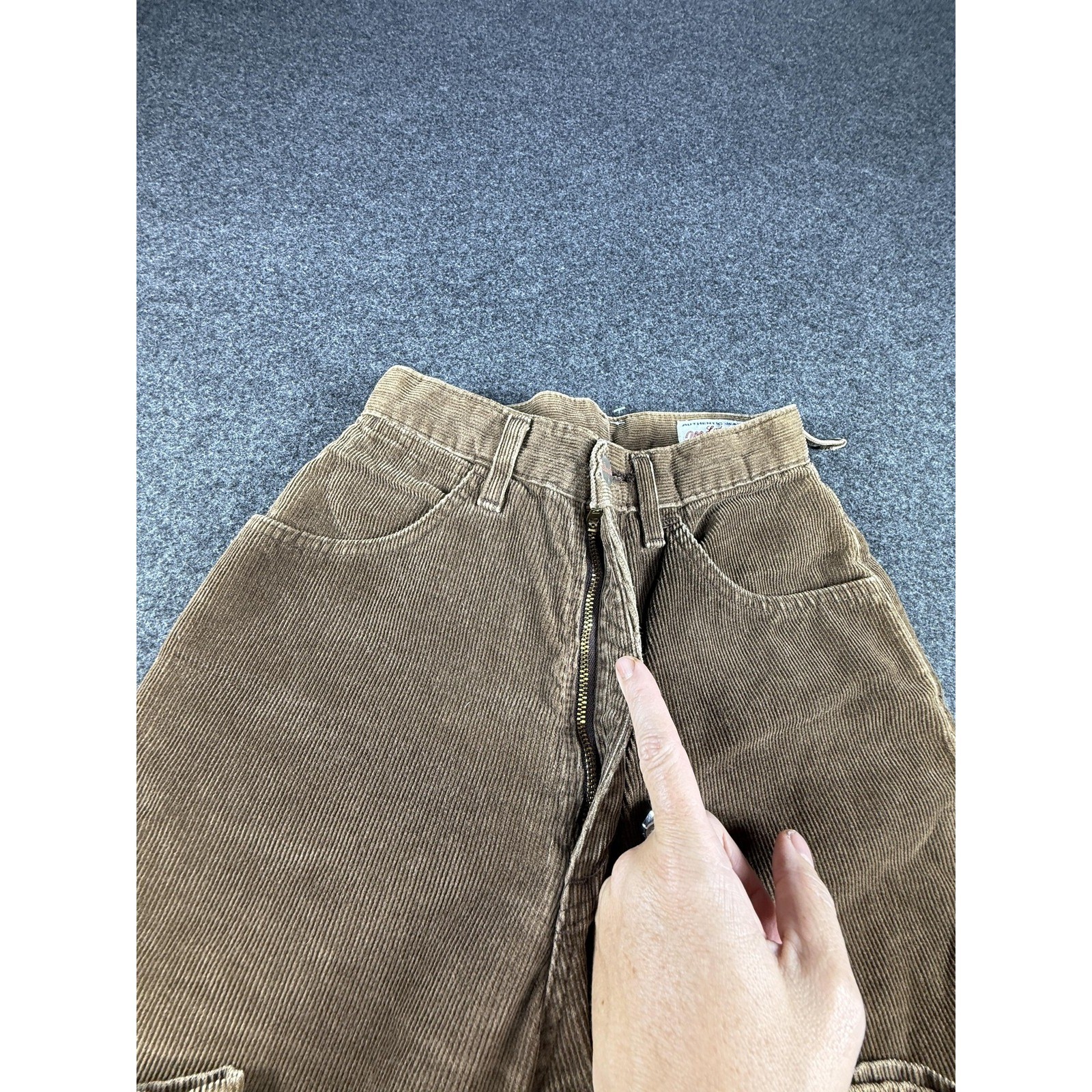 Wrangler High Rise Wide Leg Tan Corduroy Pants Size 27 Vintage Boho Retro Grunge