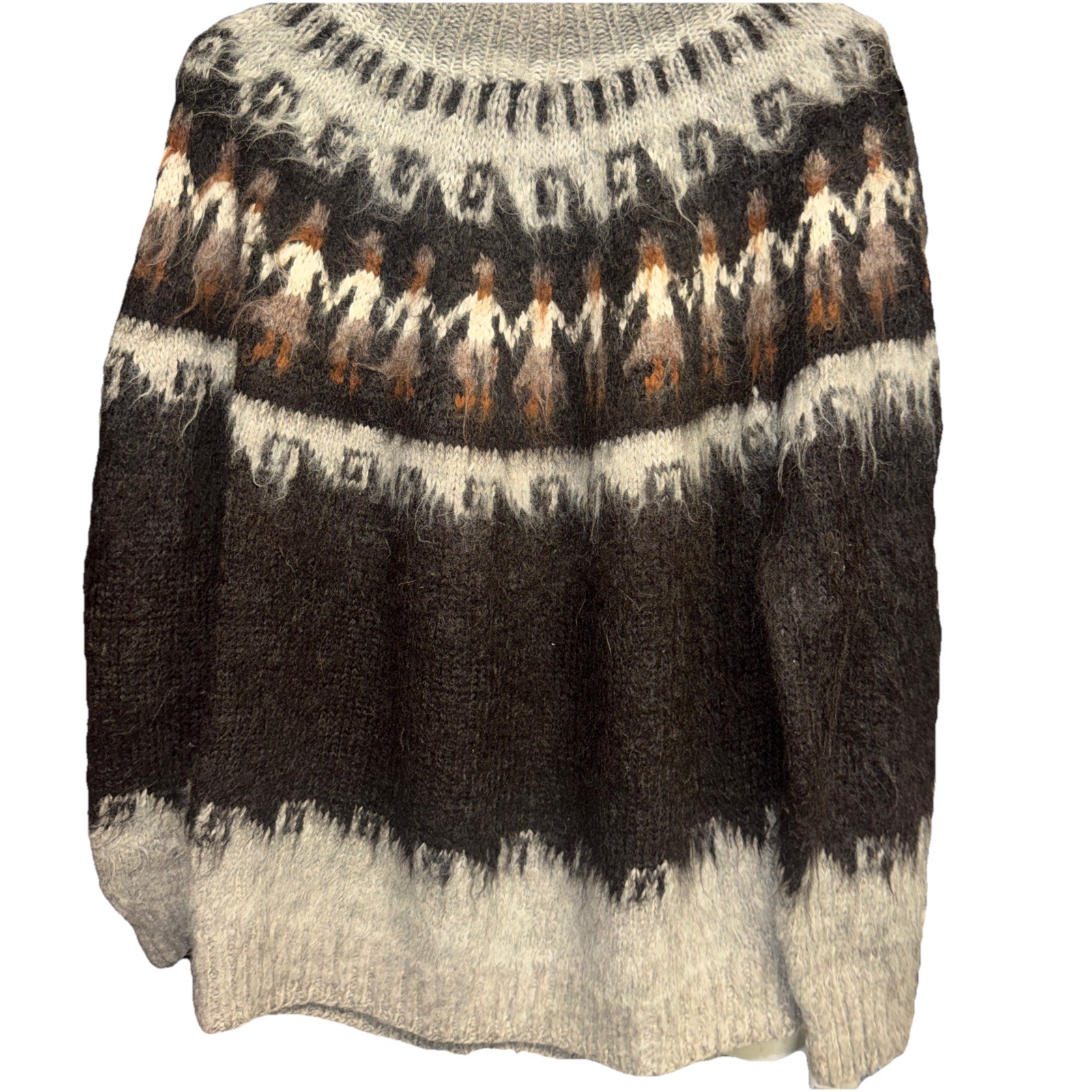 Vintage Intiwara 100% Alpaca Wool Sweater Handmade Bolivia Hobo Small