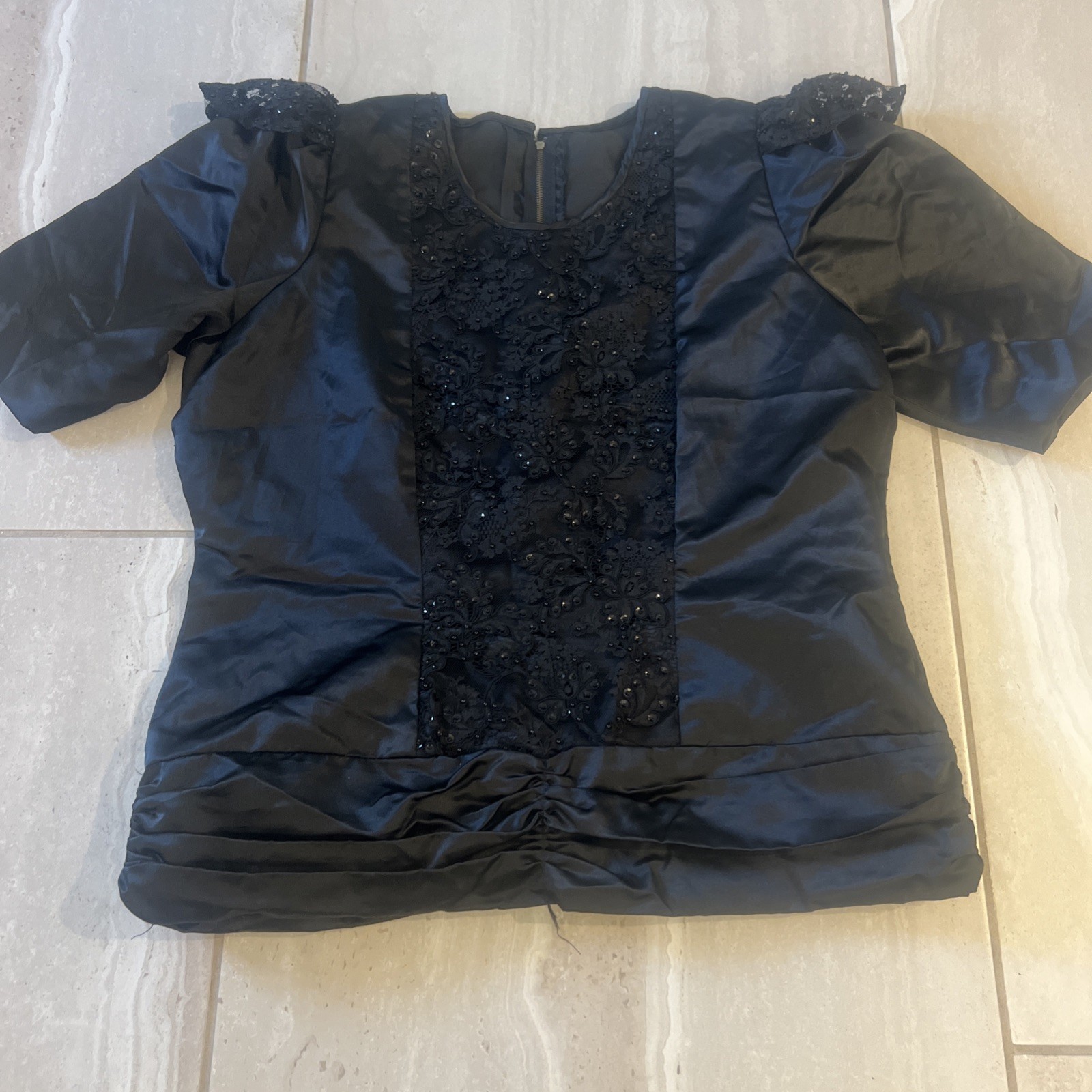vintage Black Sequined shirt size L