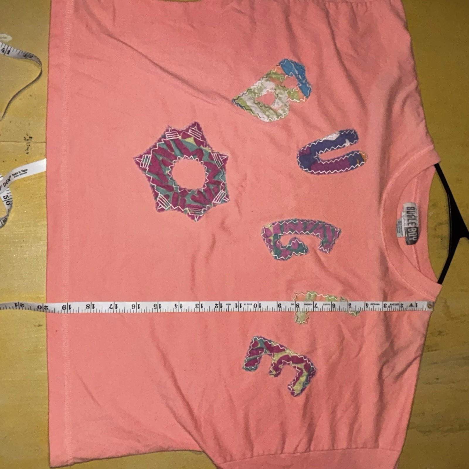 Vtg Bugle Boy Shirt Womens Crop Top With Drawstring 80s 90s Pink Workout