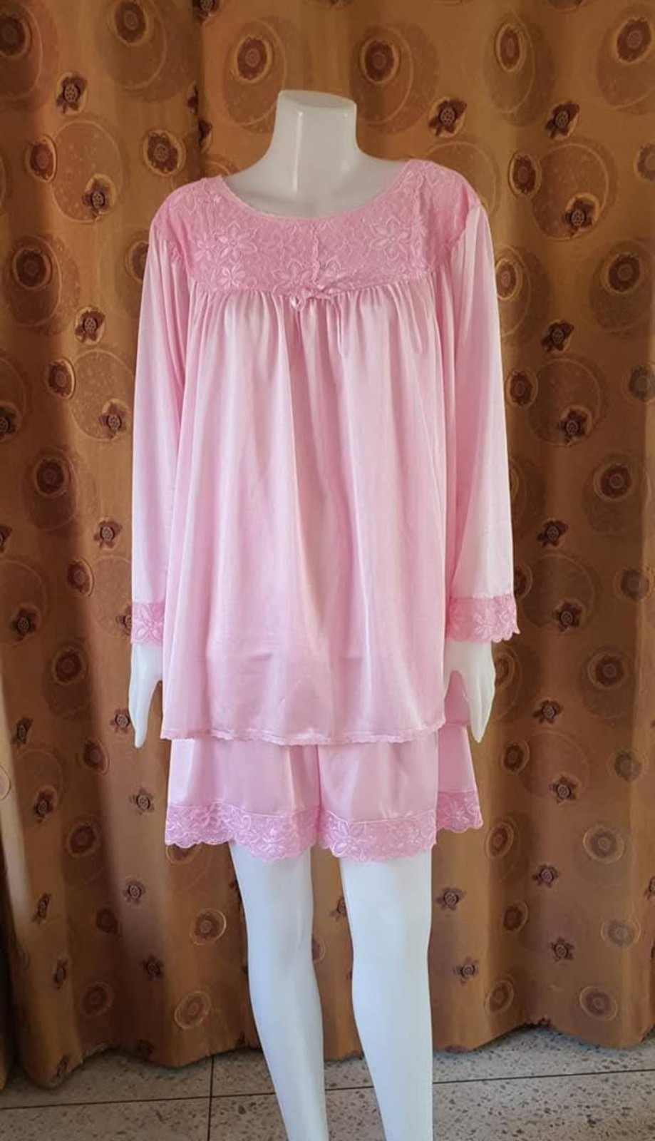 Women Nylon Sleepwear Set Soft Comfortable Quick Dry Pajama Nightwear Loungewear