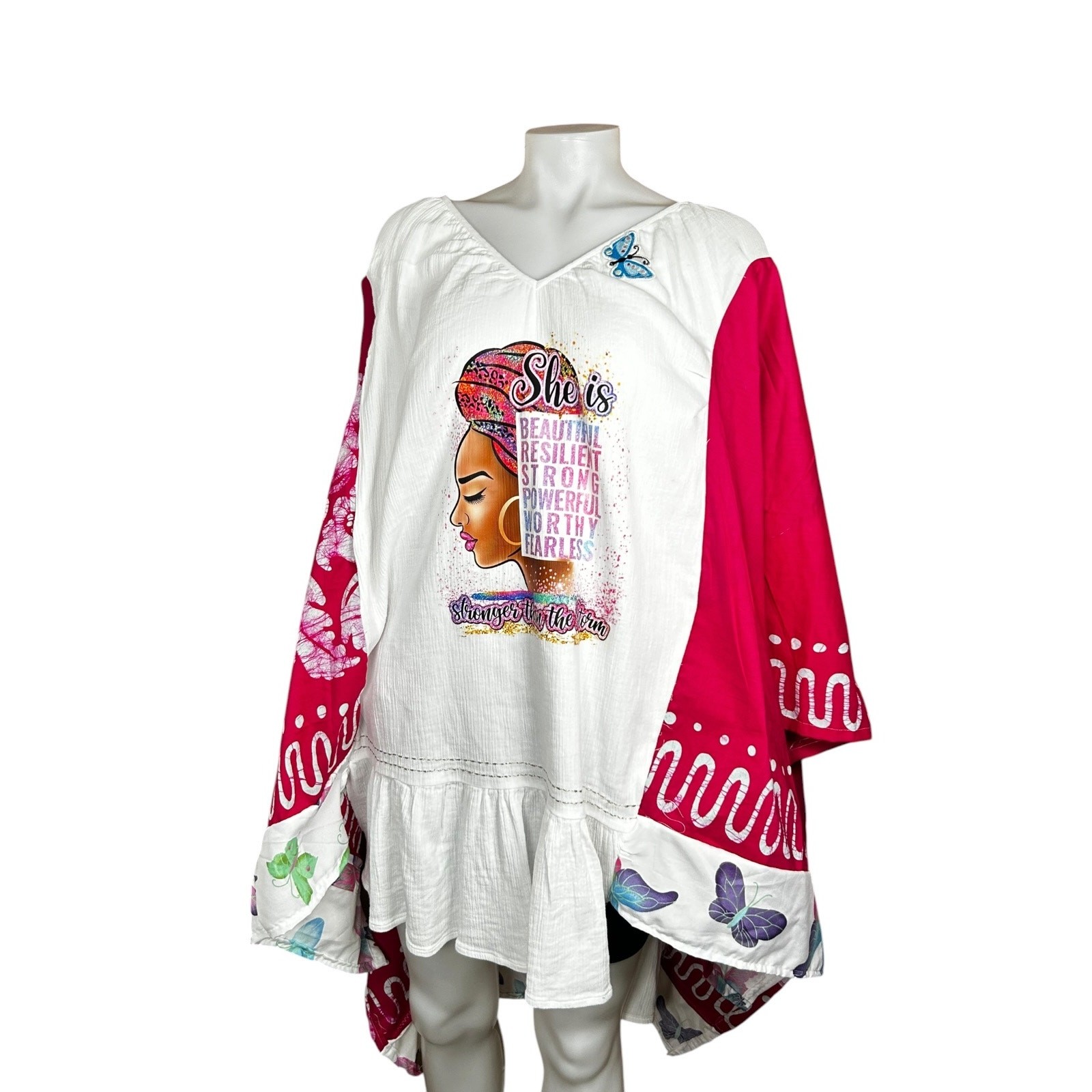 OOAK Upcycled Boho Butterfly Tunic – Women’s
