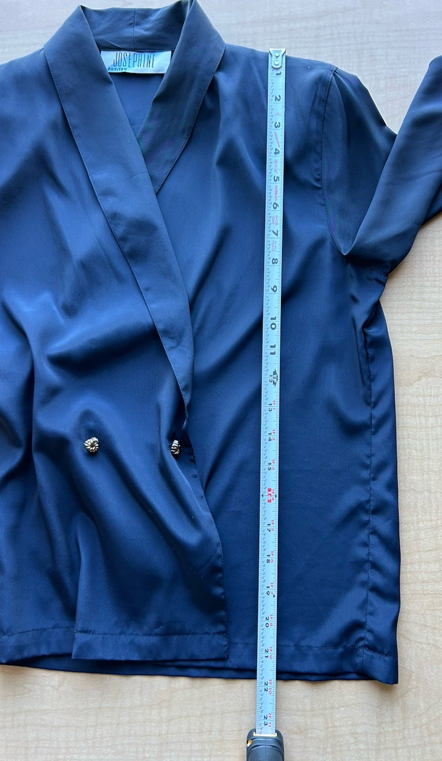 VTG Josephine Petites Double-Breasted Blouse, Size 4, Gold Crest Buttons