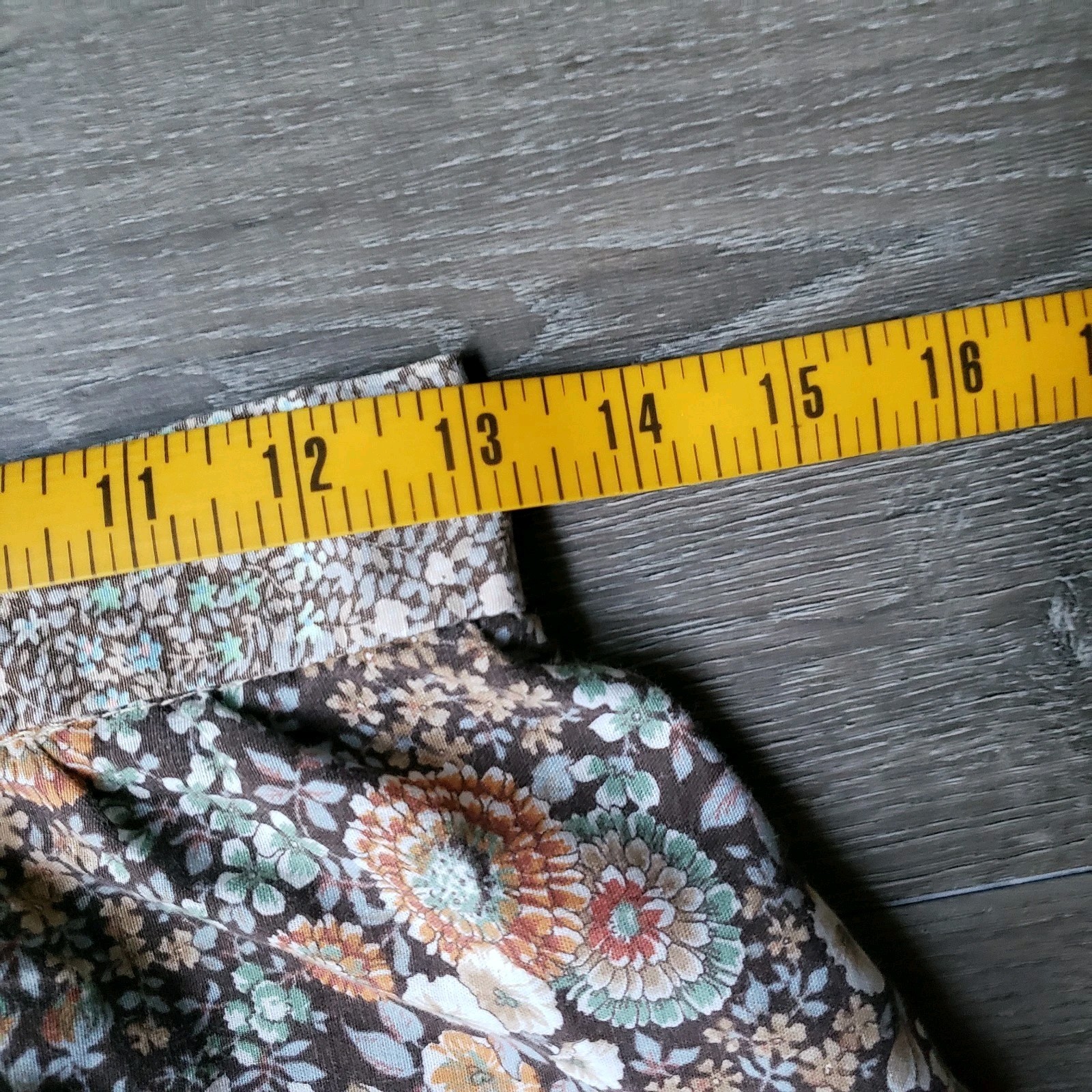 VTG 70s Brown Floral Hippie Skirt Sz S/M? Earth Tones Festival Prairie 26″W