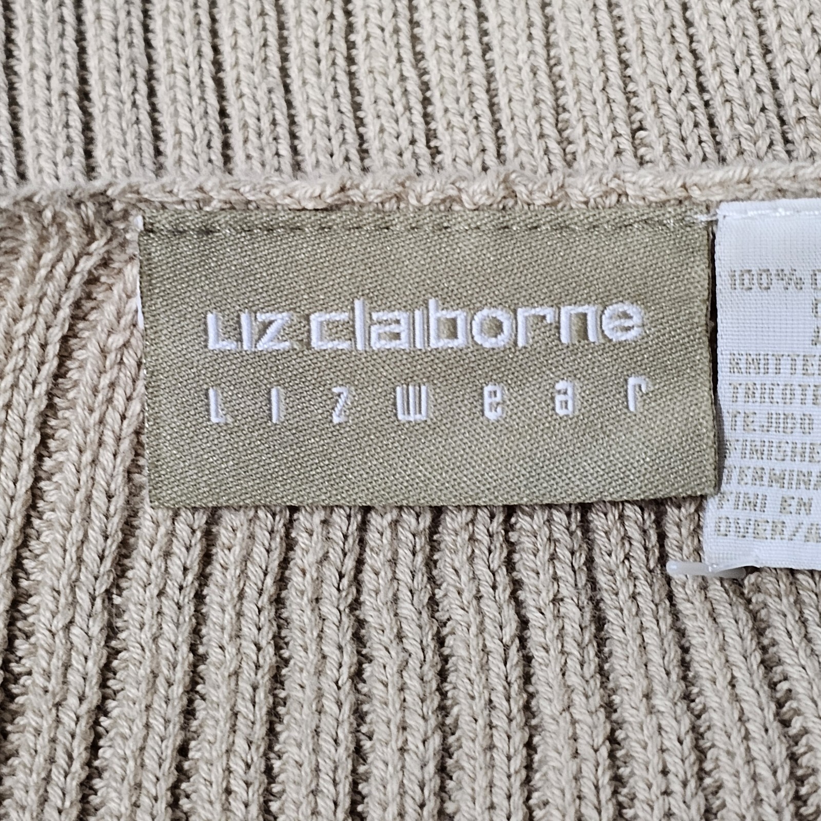 Vintage Liz Claiborne knit tank beachy slip sexy mini bodycon dress Size Large