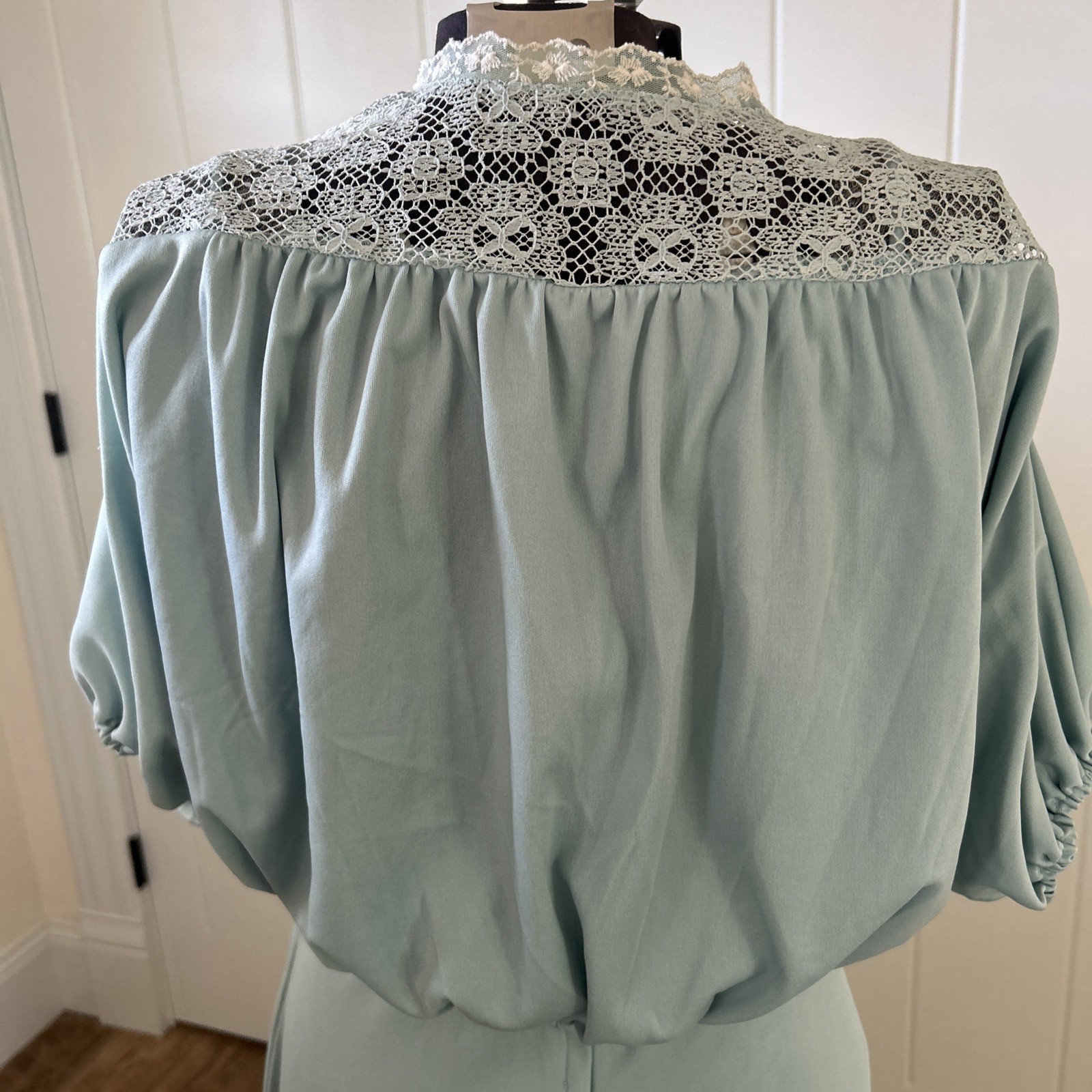 Vintage 1970’s Vicky Vaughn Blue Spaghetti Strap Dress With Waist Tie Jacket