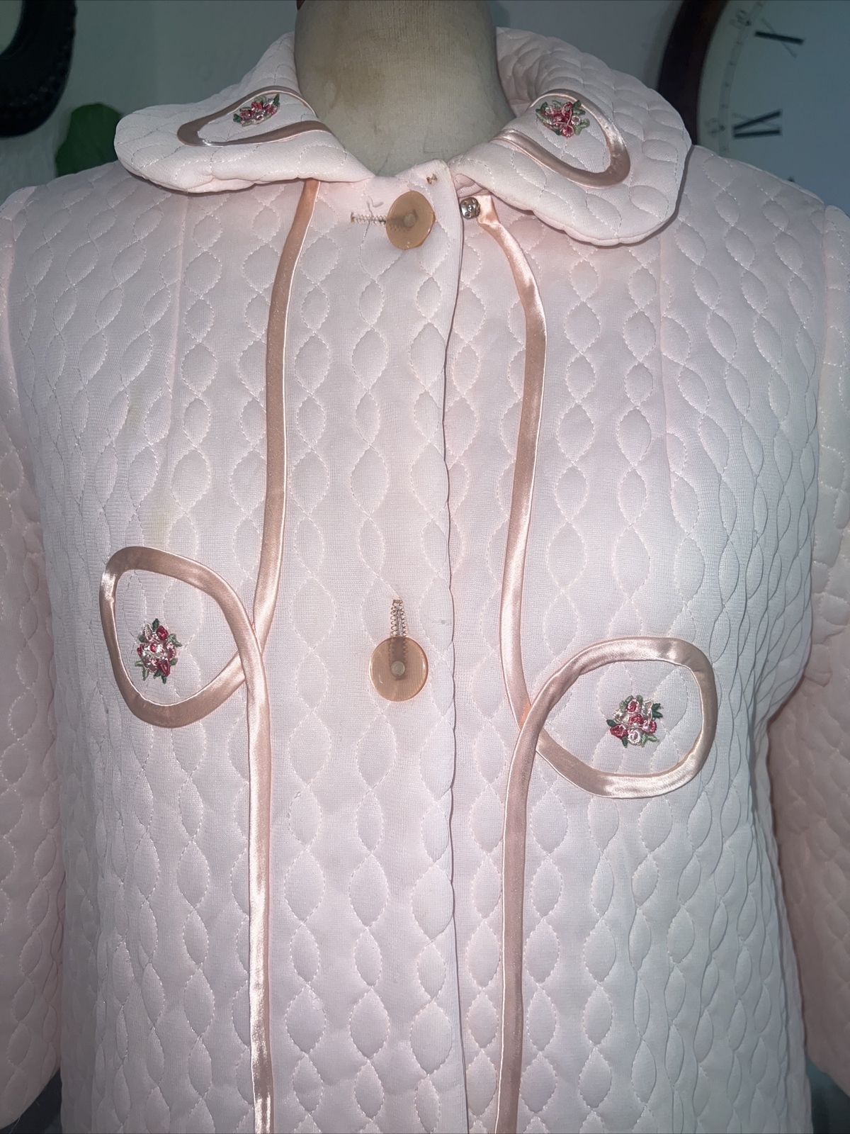 Rhapsody By Glazier 1950 Womens Vintage Robe Puffy Quilted Lined Suze 8