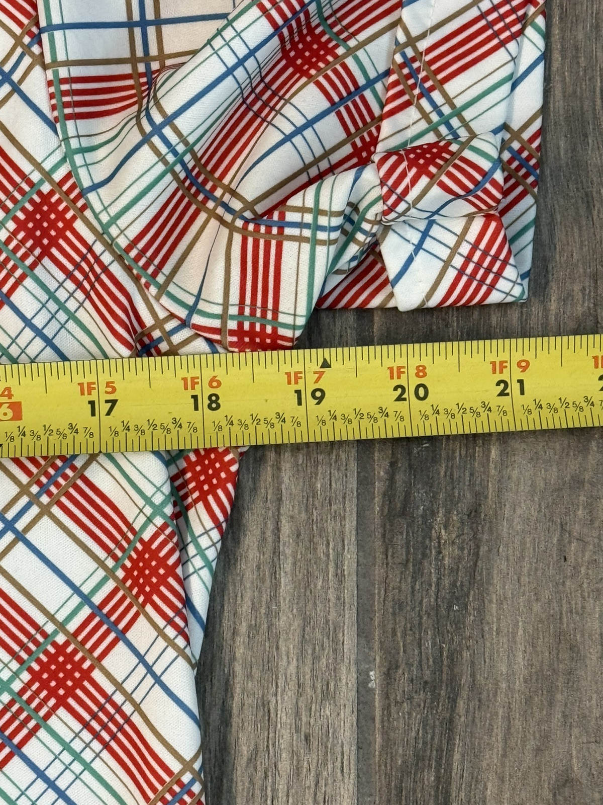 Rare Vintage 1960s70s Sears Perma Prest Shirt-Red, White, Blue Plaid W Med 16