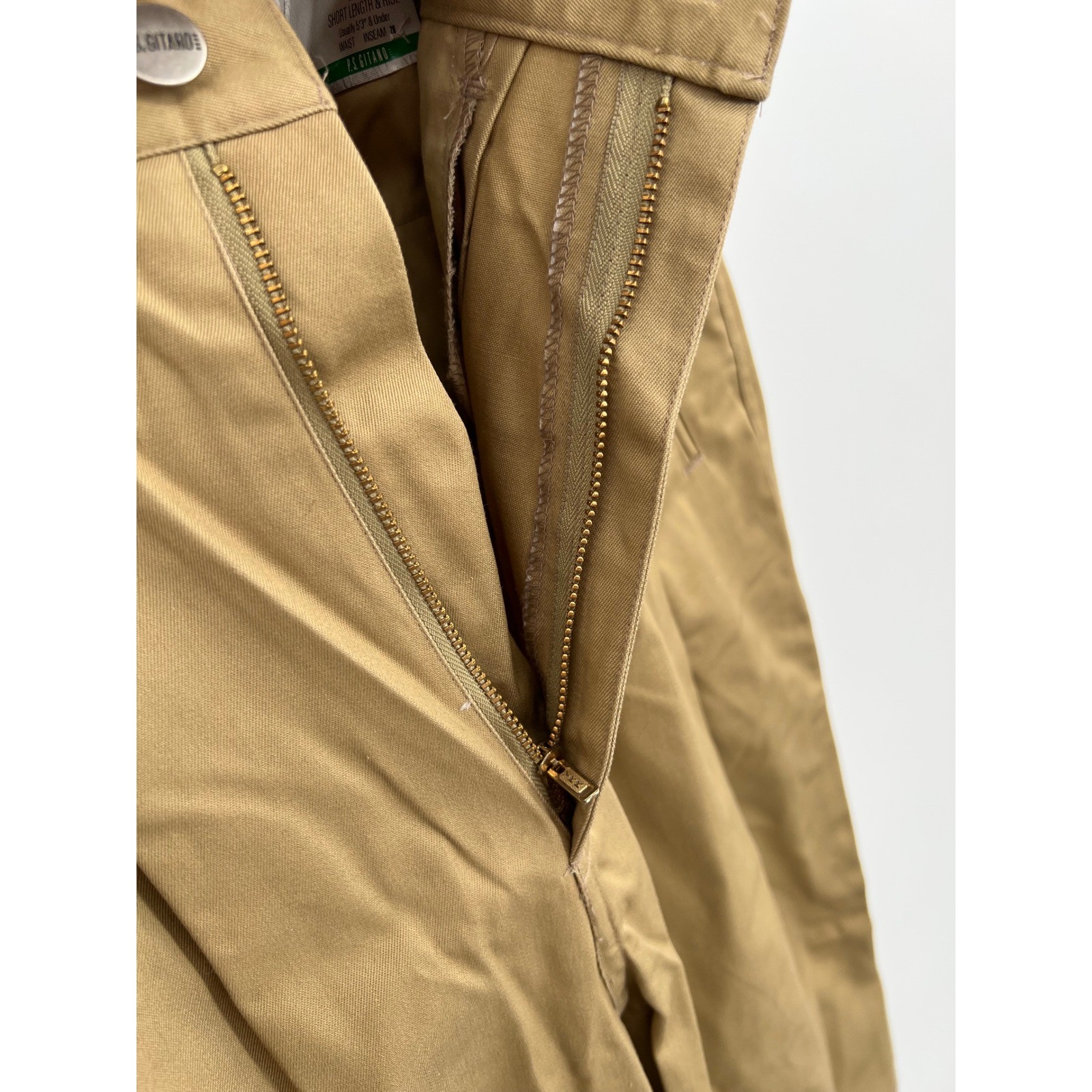 Vintage P.S. Gitano Pleated Trousers Deadstock NWT Khaki Sz 12 Short 90s