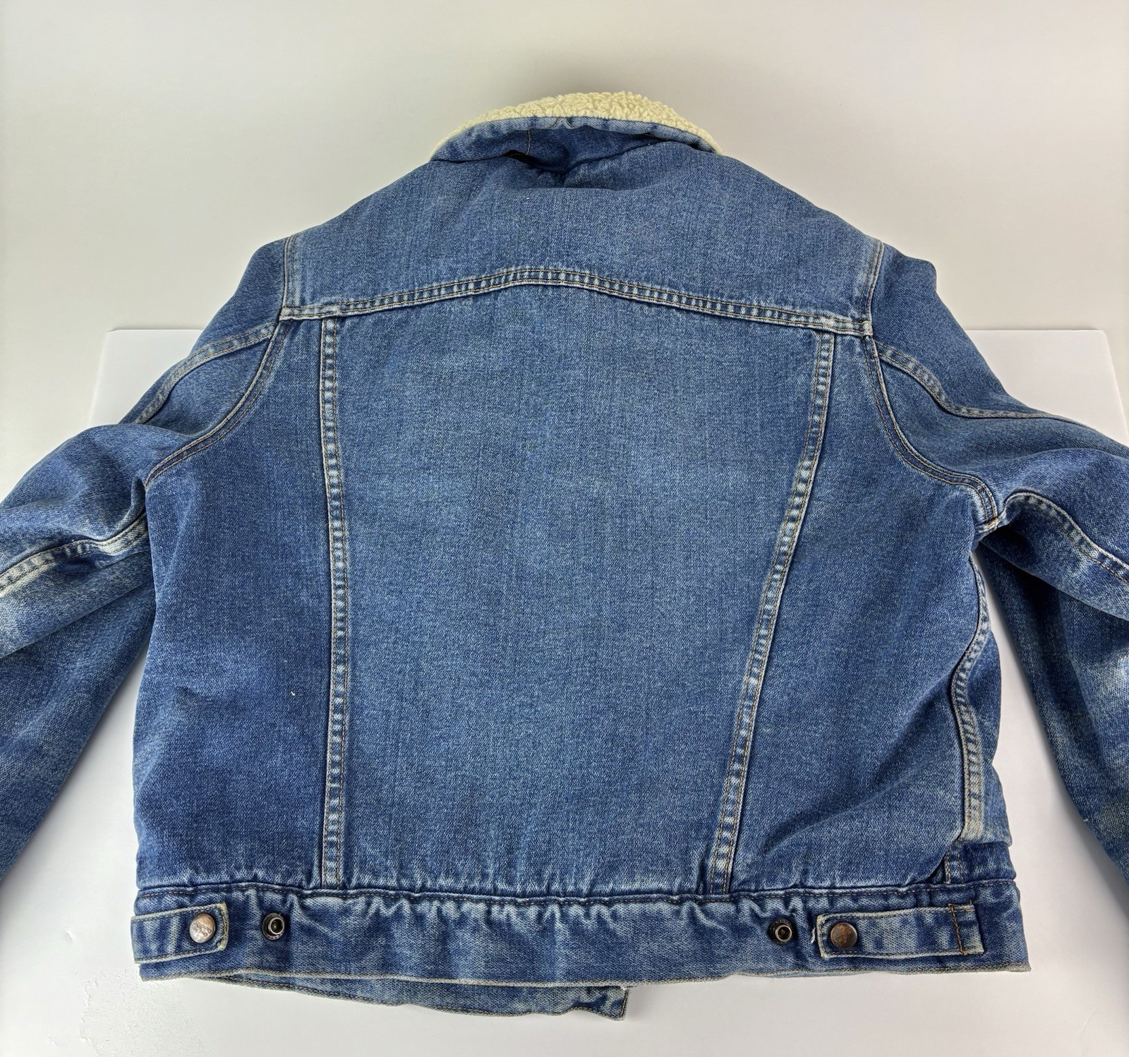 Vtg Silver Spur Western Wear Denim Sherpa Cowboy Jacket Women’s M Trucker Patina