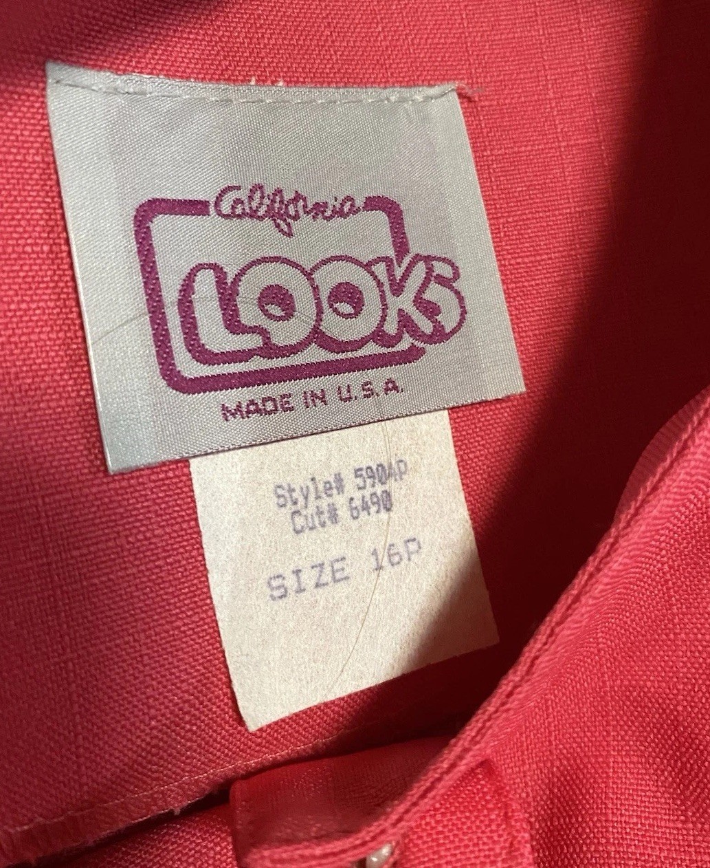 Women’s Vtg NOS 70s 80s California Looks Pink Dress Sz 16P New! USA