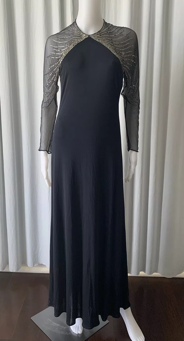 Vintage 70s Molli par is Matte Jersey With Rhinestones Embellishments Size S