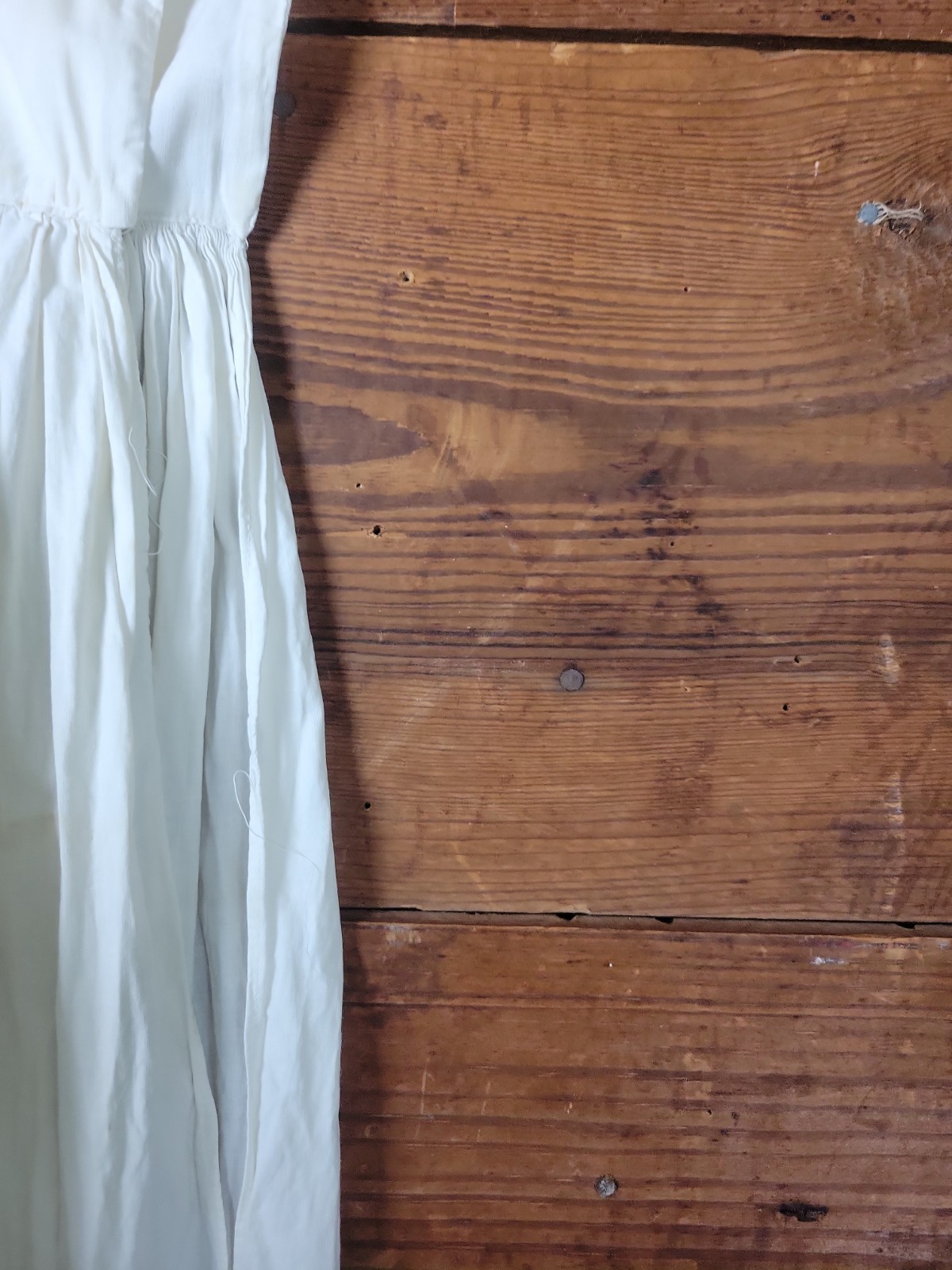 Vintage Antique Tiered Cotton Muslin Slip Skirt Pin Tucks Embroidered Lace
